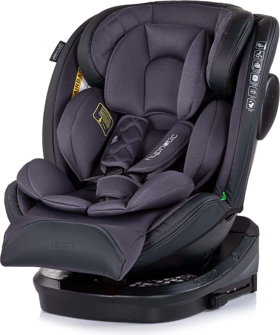 Chipolino seggiolino Hypnotic i-Size (40-150cm) Isofix, Top Tether, poggiatesta, colorazione:grigio scuro