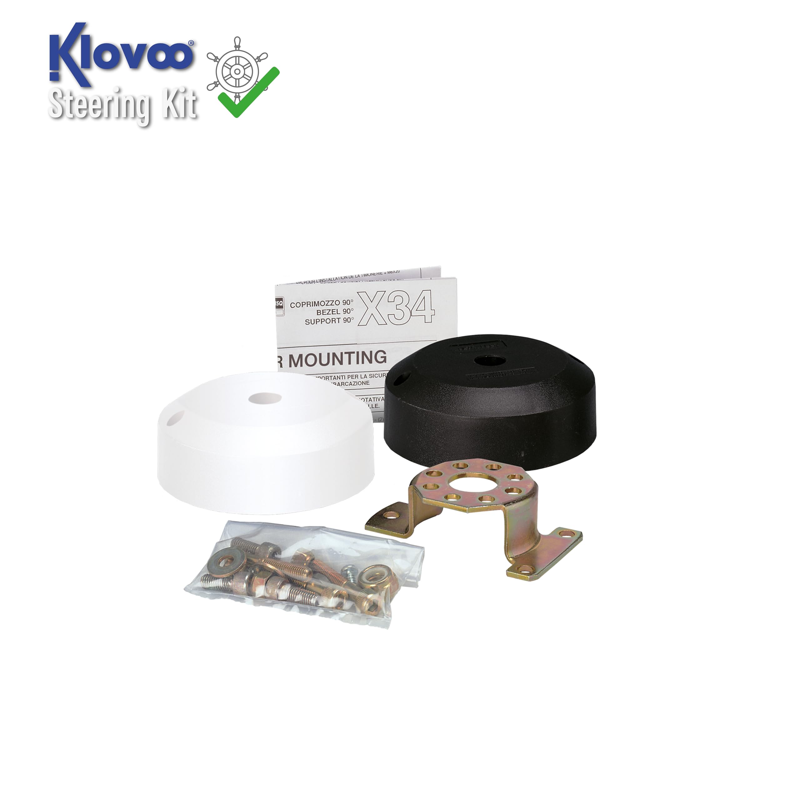 Kit Timoneria Meccanica con Scatola T71FC o T73NRFC, Coprimozzo X34 e Monocavo M66, per Barca, Gommone, Fuoribordo