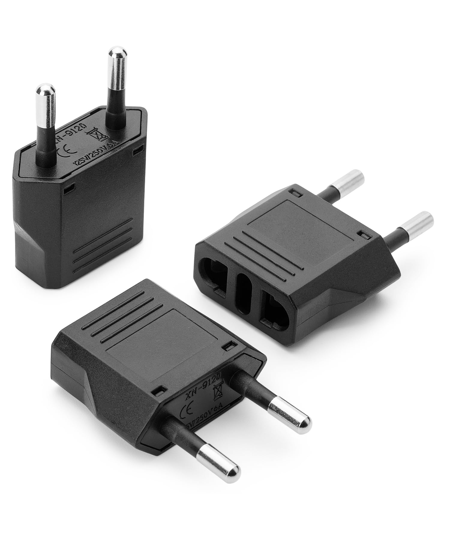 bates choice Bates EU Plug Adapter 3 Pack Black Travel Plug Travel Adapter US Plug to Europe EU Adapter EU Adapter Electrical Adapter Socket Converter Adapter-picture-10