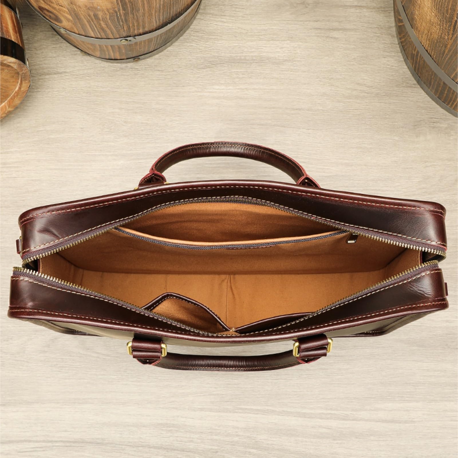 Borsa a tracolla in pelle per uomo 15 pollici Laptop Crossbody