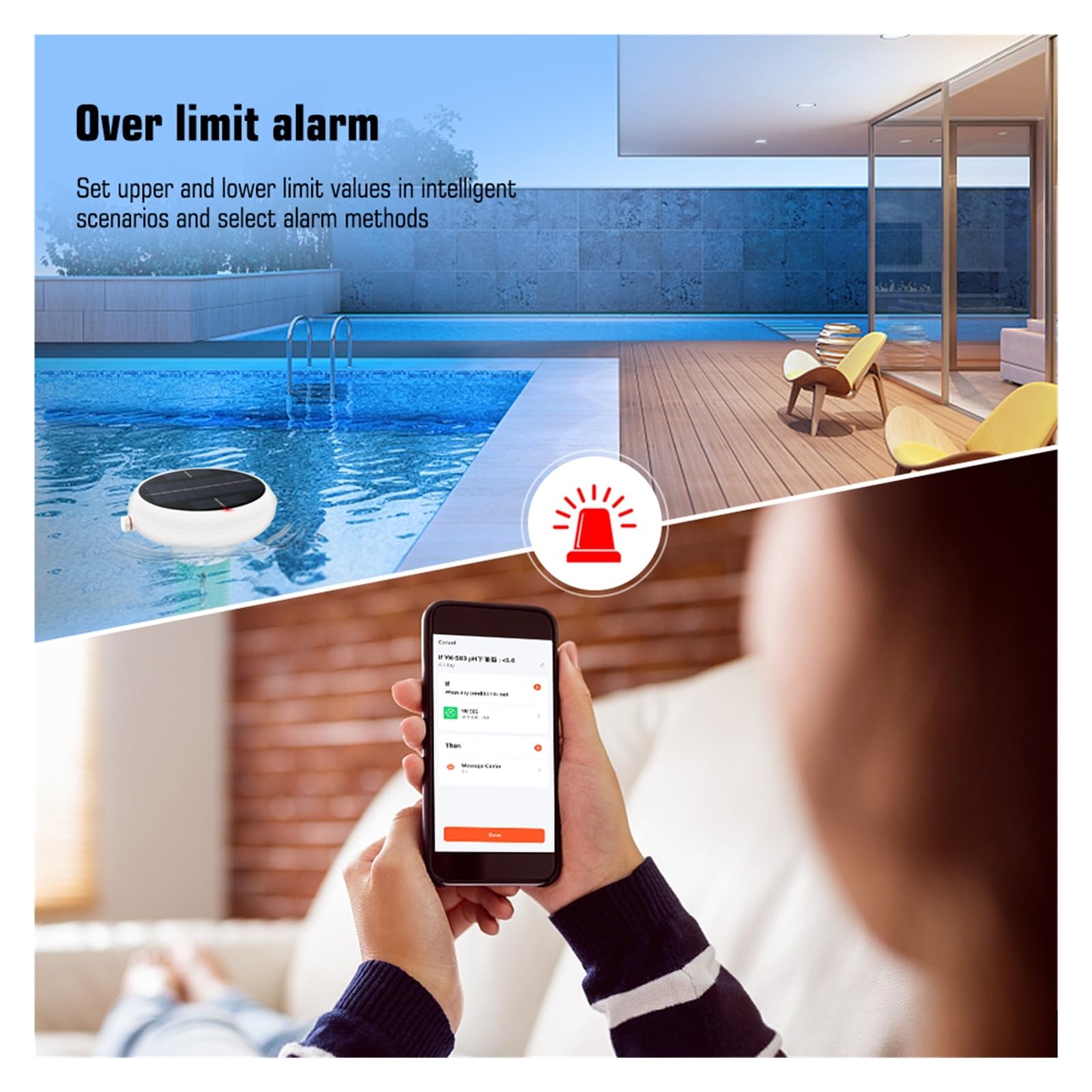 7 en 1 medidor de cloro PH ORP EC TDS salinidad Temp CL agua salada Ppm probador APP Monitor Control for piscina Spa, Probador preciso(Gateway)