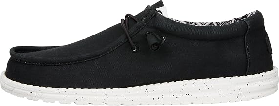 HEYDUDE Men’s Wally Stretch Canvas Loafers | Lightweight Slip On Shoes | Casual Walking, Travel & Everyday Style