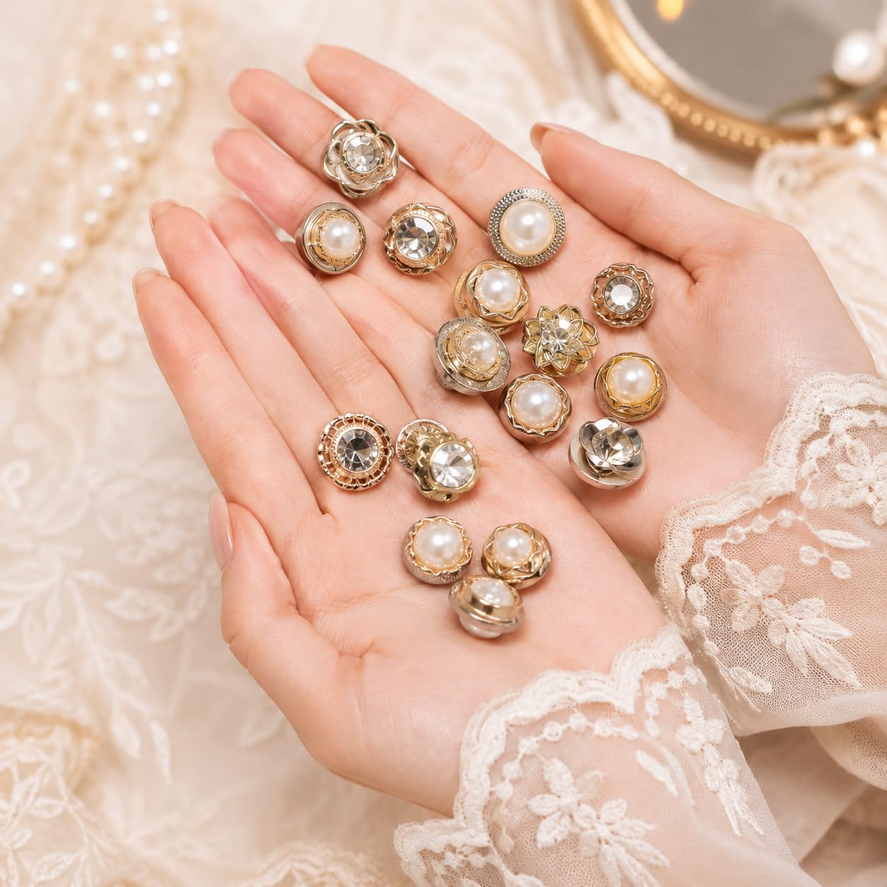 HEAVY DRIVER® 20pcs Brooch Pins for Women - Cover Up Button Pins Instant Button Jeans & Shirt Safety Brooch Enamel Modesty Pins Pearl Brooch Buttons for DIY Clothing Dress Coat 2