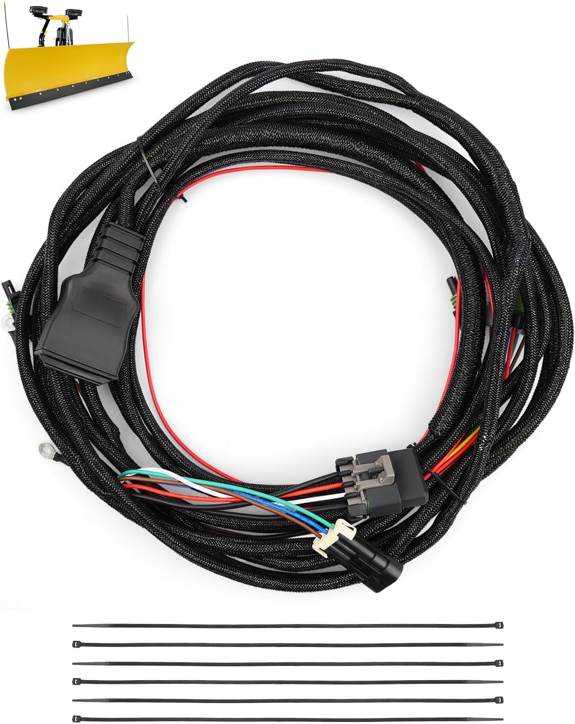 26345 412404 Battery Cable Truck Side 3 Pin Fit for Western Fisher Snow Plow, 3 Pin Truck Side Isolation Module Main Control Power Cable Wiring Harness Kit