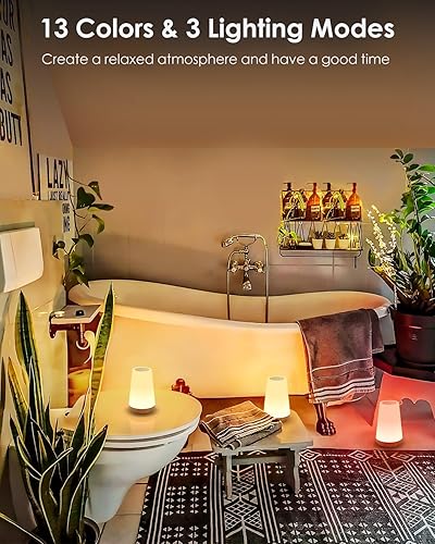 Miniatura 6 de Juego de 2 luces nocturnas para niños, lámpara recargable para guardería con temporizador y memoria, lámpara táctil regulable con control remoto,