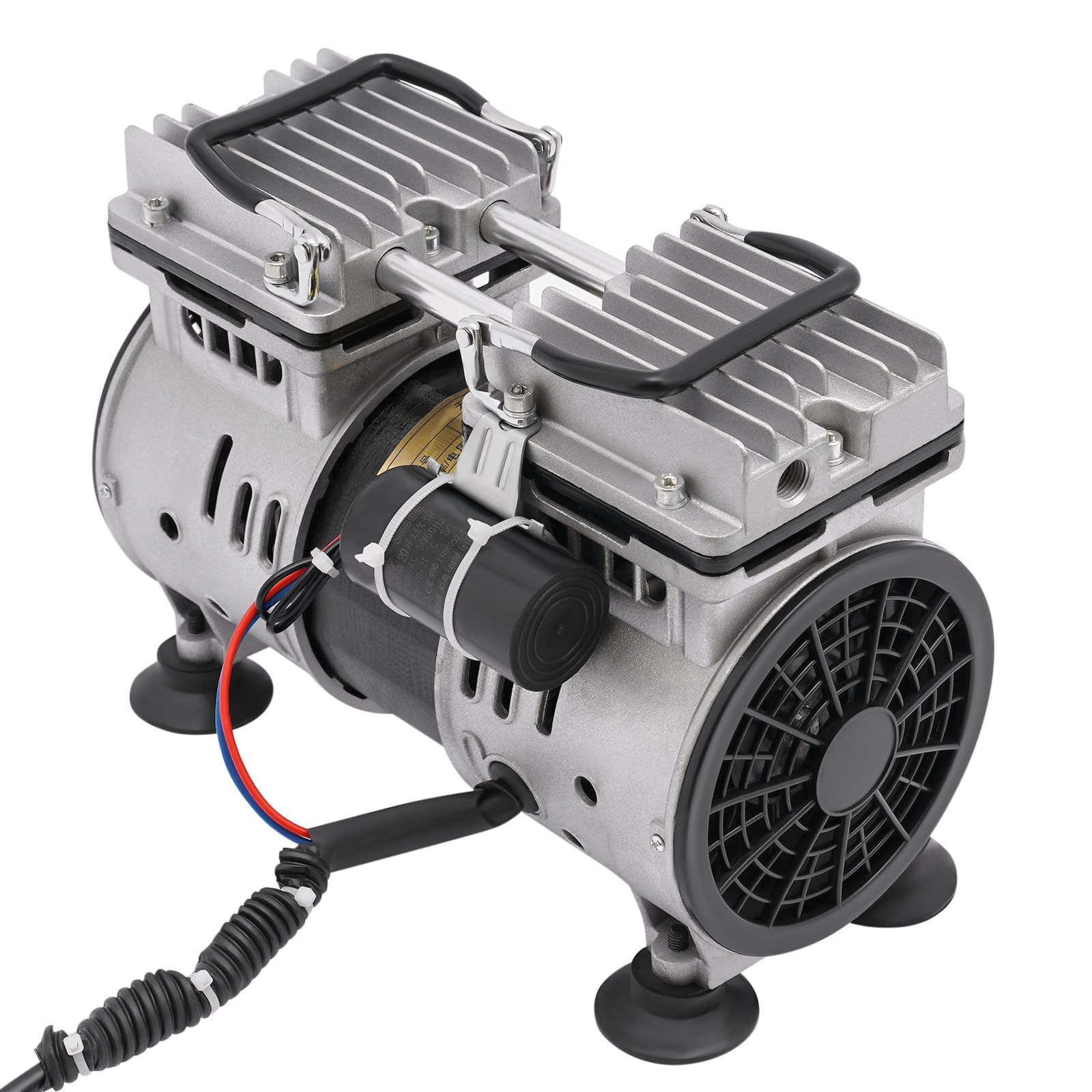 550W Vakuumpumpe Laborpumpen Ölfrei Unterdruckpumpe Mobiler Tragbarer Luftkompressor Silent Compressor 120L/Min Für Gasdichtheitsexperimente Lebensmittelverarbeitung