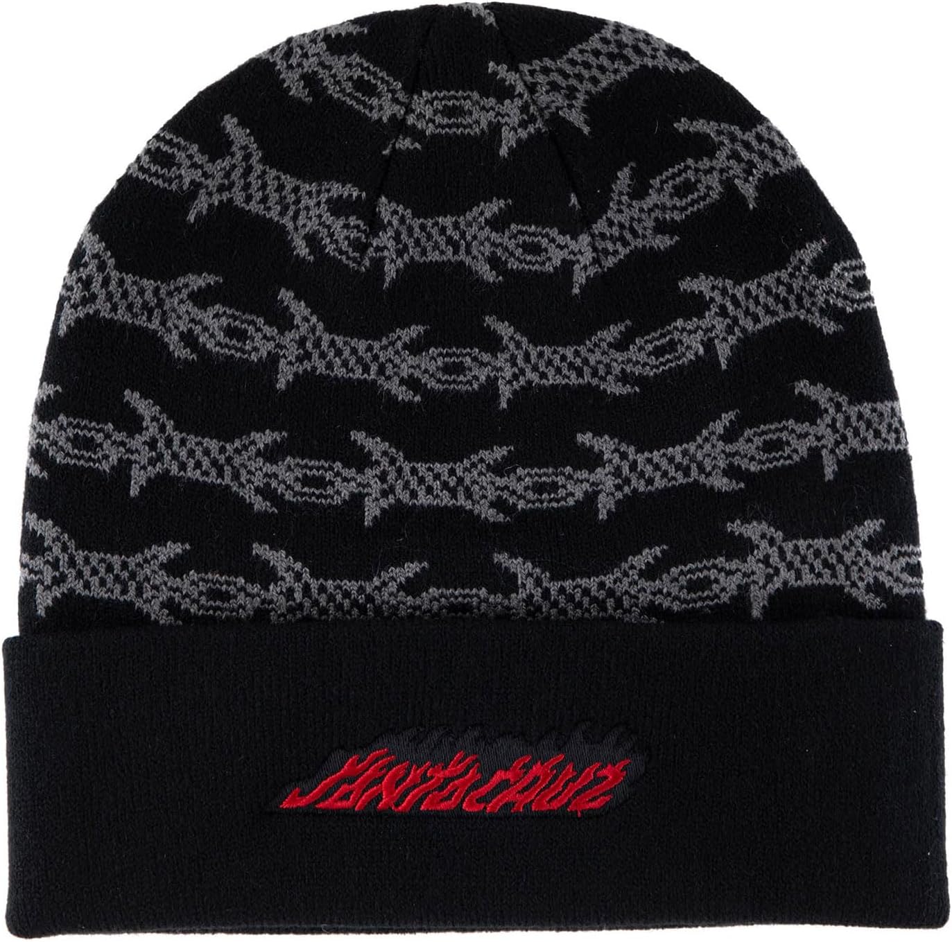 SANTA CRUZ Wired Flame Dot Beanie Long Shoreman Hat Black OS Unisex