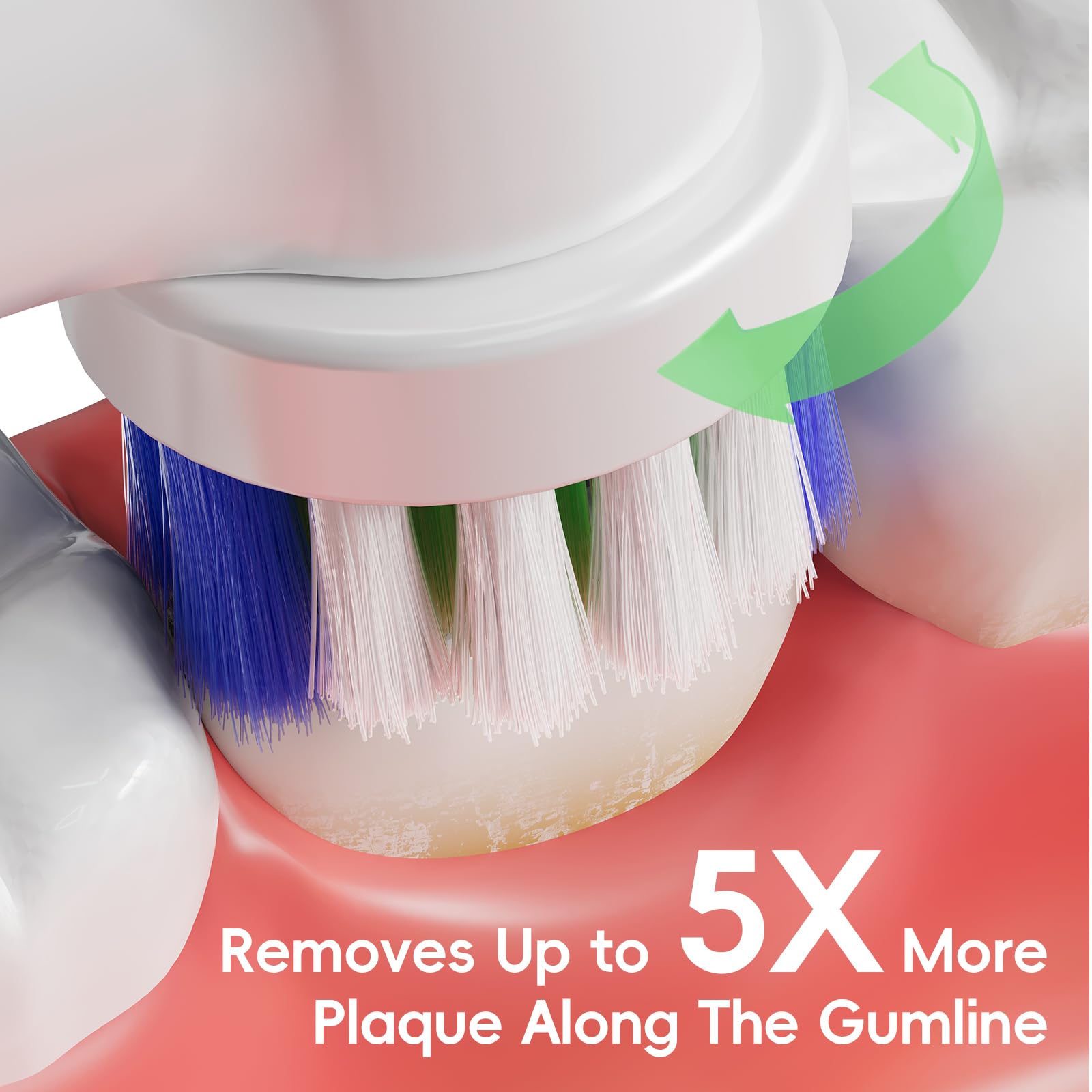 Cabezales de cepillo de dientes de repuesto compatibles con Oral B, paquete de 8 cabezales de cepillo de dientes eléctricos de cerdas medianas para limpieza profunda, cabezales de cepillo suaves