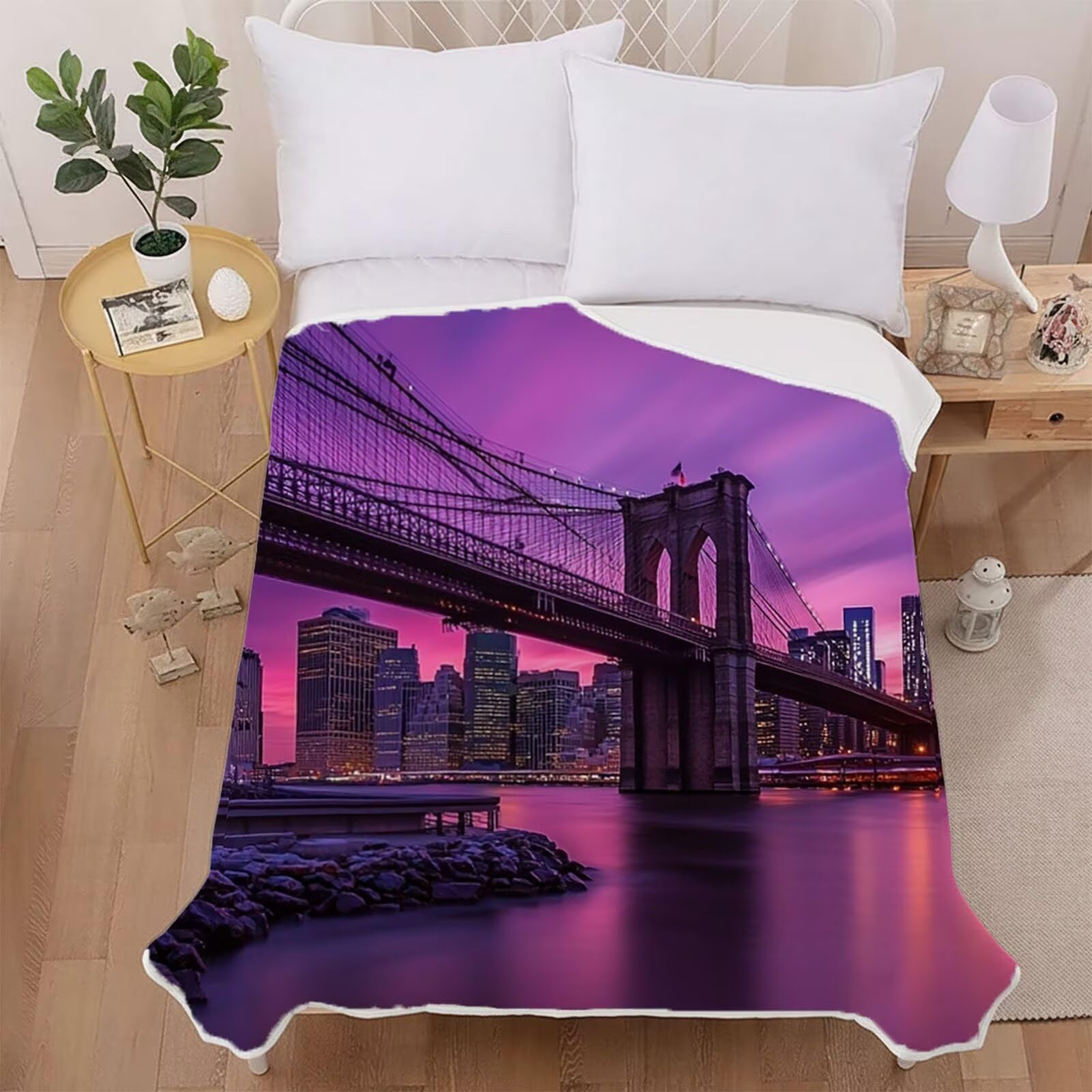 Koc z mostkiem, koc do mieszkania, 150 x 200 cm, gruby koc miejski, puszysty, ciepły, narzuta na kanapę, dwustronny koc w dotyku kaszmiru, koc polarowy, na jesień i zimę, miękki, na łóżko, sofę, A