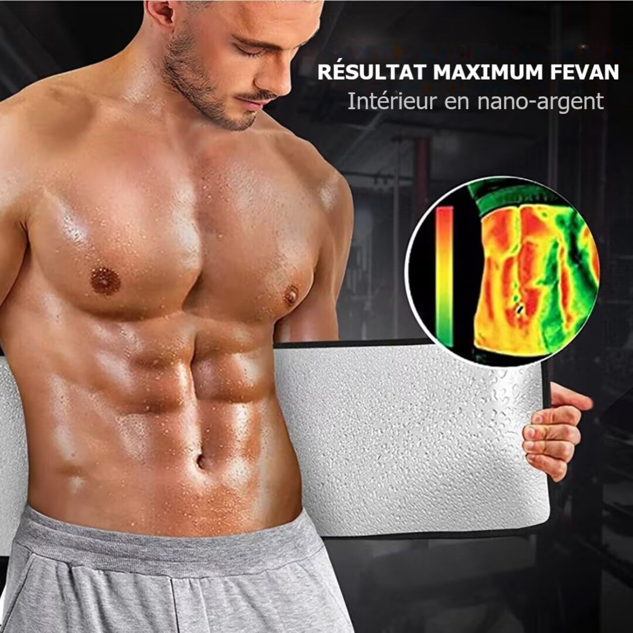 FEVAN Ceinture de Sudation Femme et Homme - Ceinture Abdominale Femme - Ceinture Ventre Plat Néoprène.