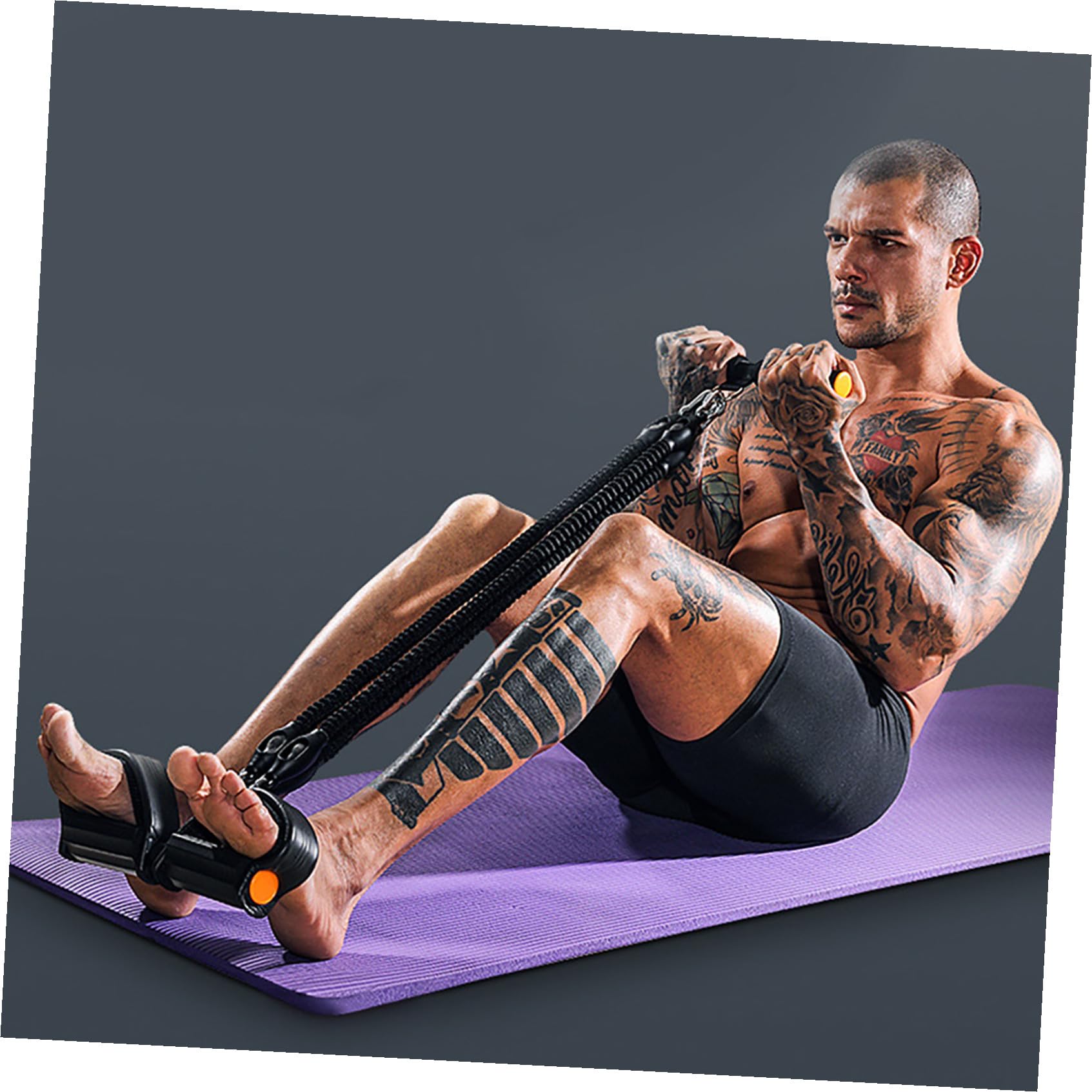 MAGICLULU Espansore per Bodybuilding Corda Elastica e Pedale Multifunzionale in Materiale Resistente per Esercizi Addome e Braccia a Casa Palestra Fitness