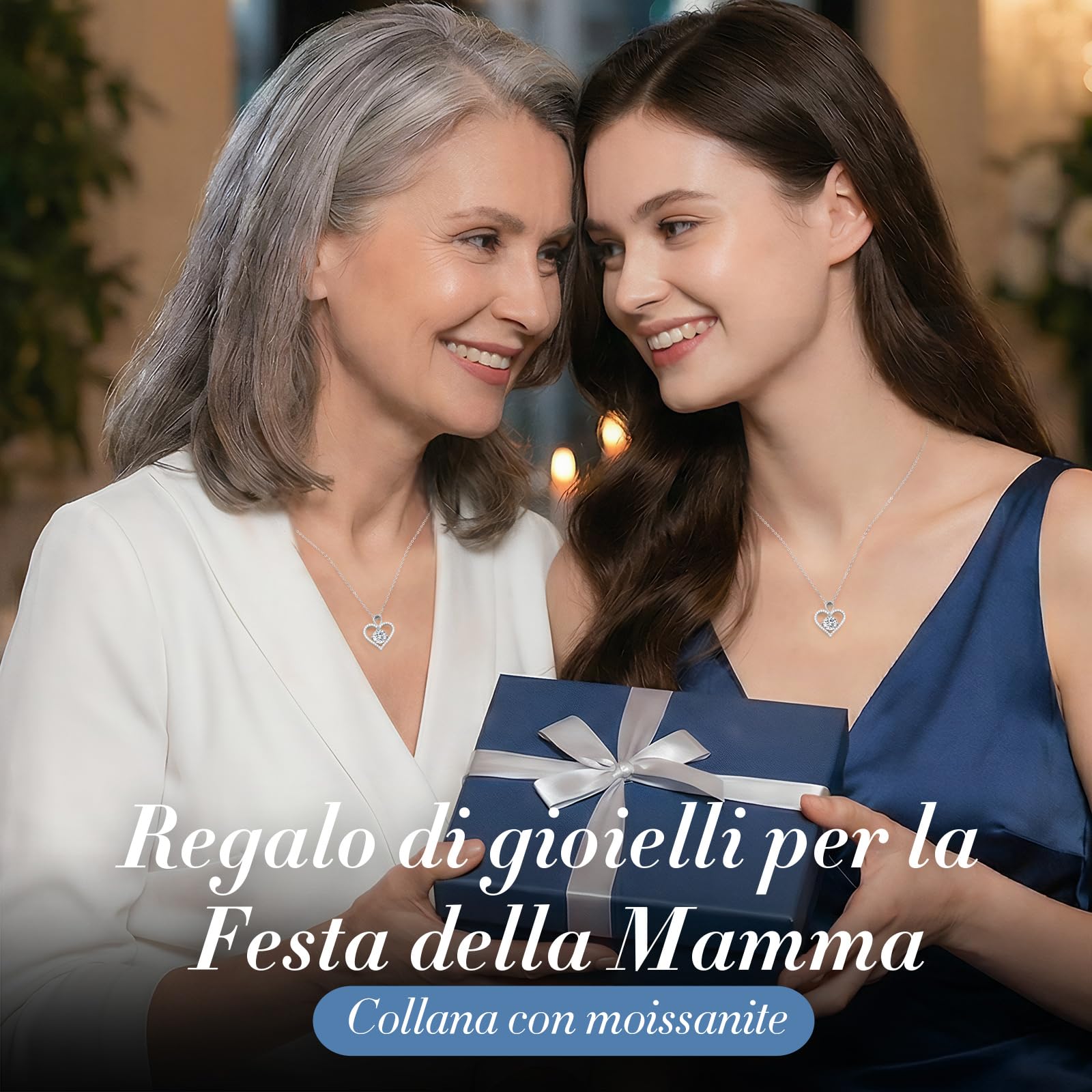 LOUISA SECRET Collane in Moissanite per Donna Cuore Infinito Argento 925 | Regalo di Compleanno per Donna San Valentino Gioielli Natale Festa della Mamma