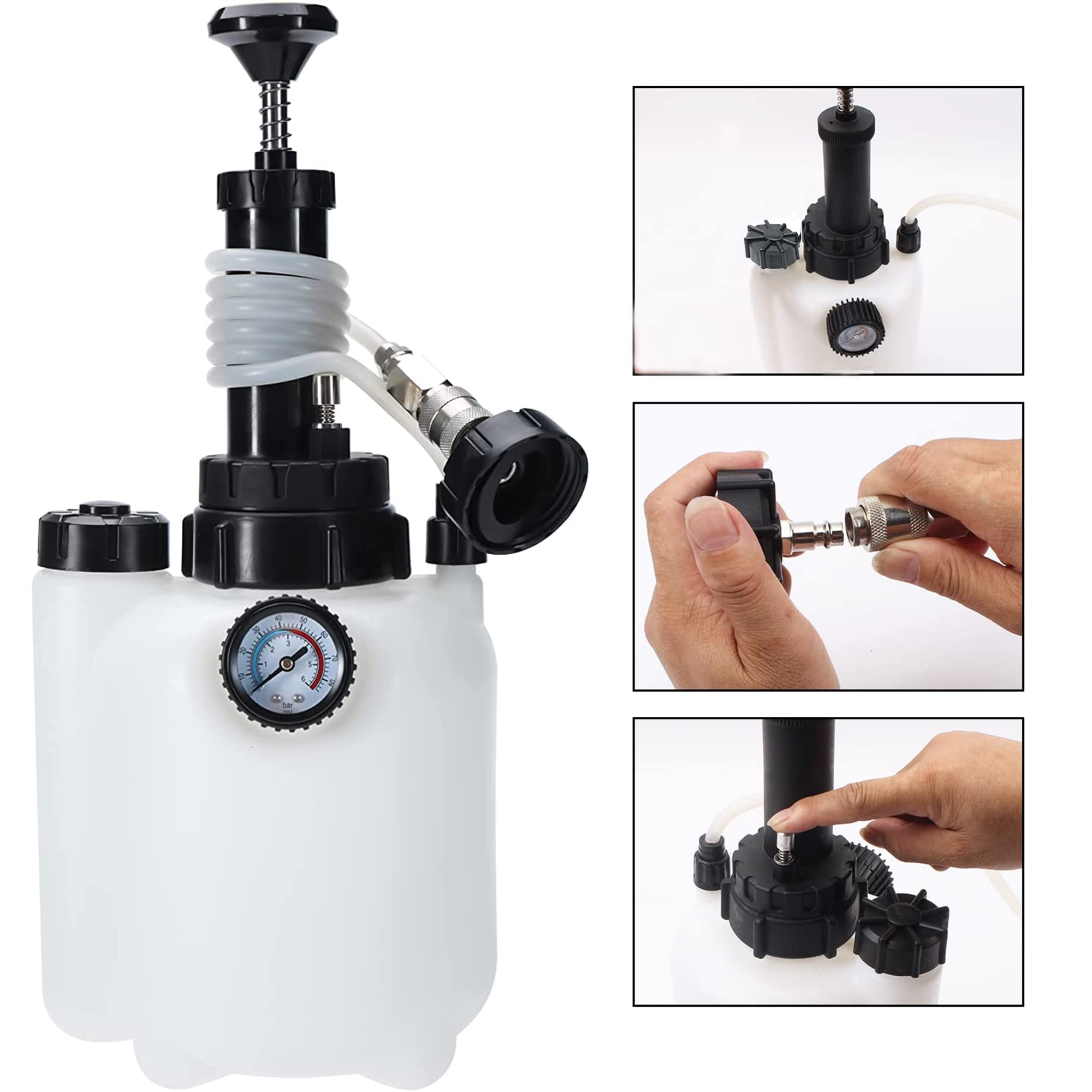 BOOMSTART Purgeur de Frein, Outil de Purge de Liquide de Purge d'embrayage de Frein Manuel avec E20 Adaptateur Universel