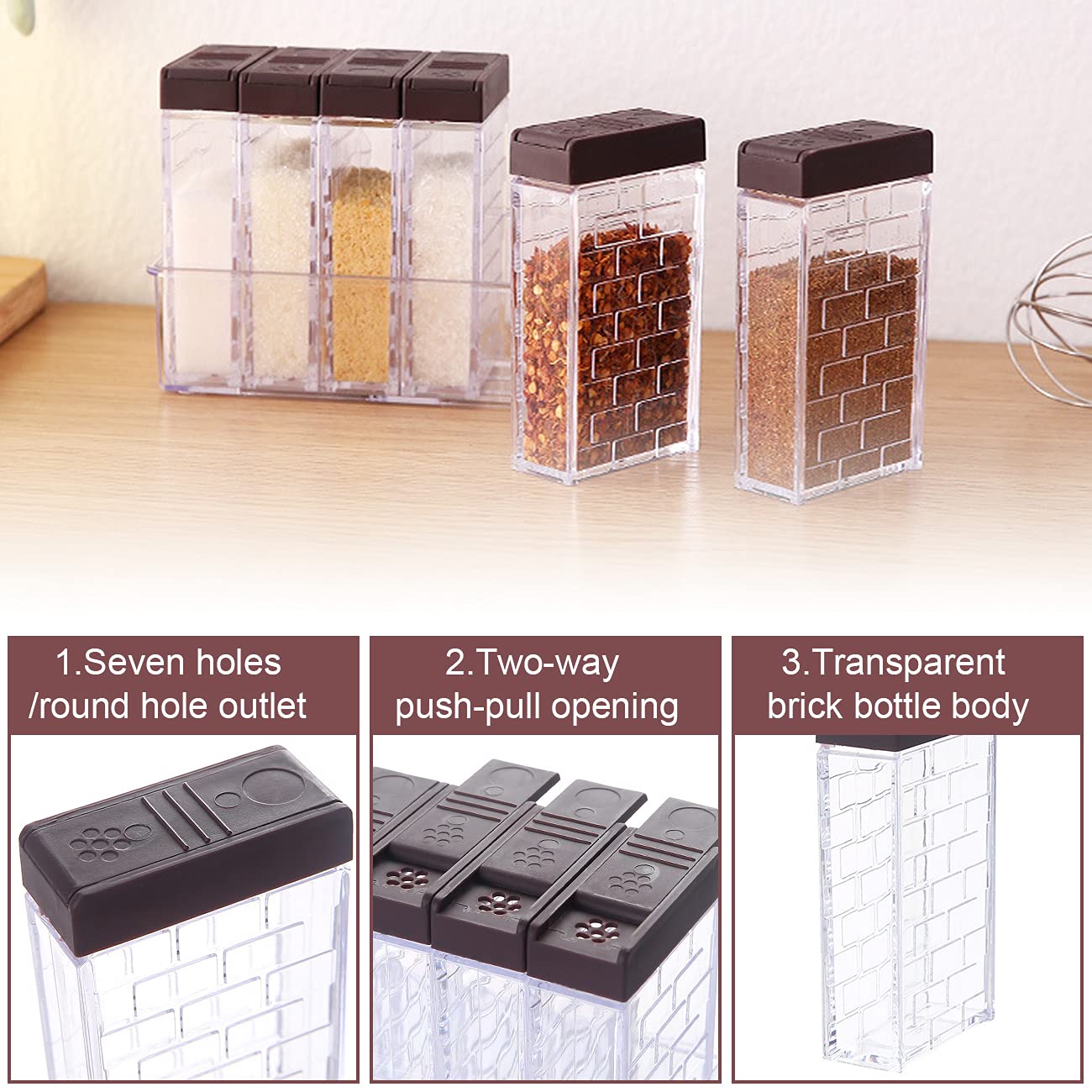 Set 2 Contenitori Portaspezie Impilabili A 5 Strati Con Borsa, In Plastica Trasparente, Ermetici, Per Campeggio E Viaggi
