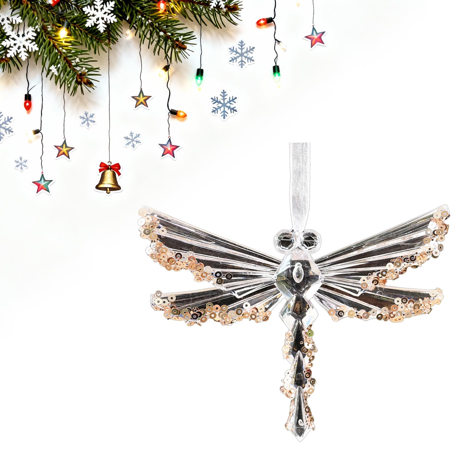 KAQNTUD Reusable Transparent Acrylic Snowflakes Ornament with Design for Holiday Decoration Sustainable Festive Acrylic Hanging Decoration