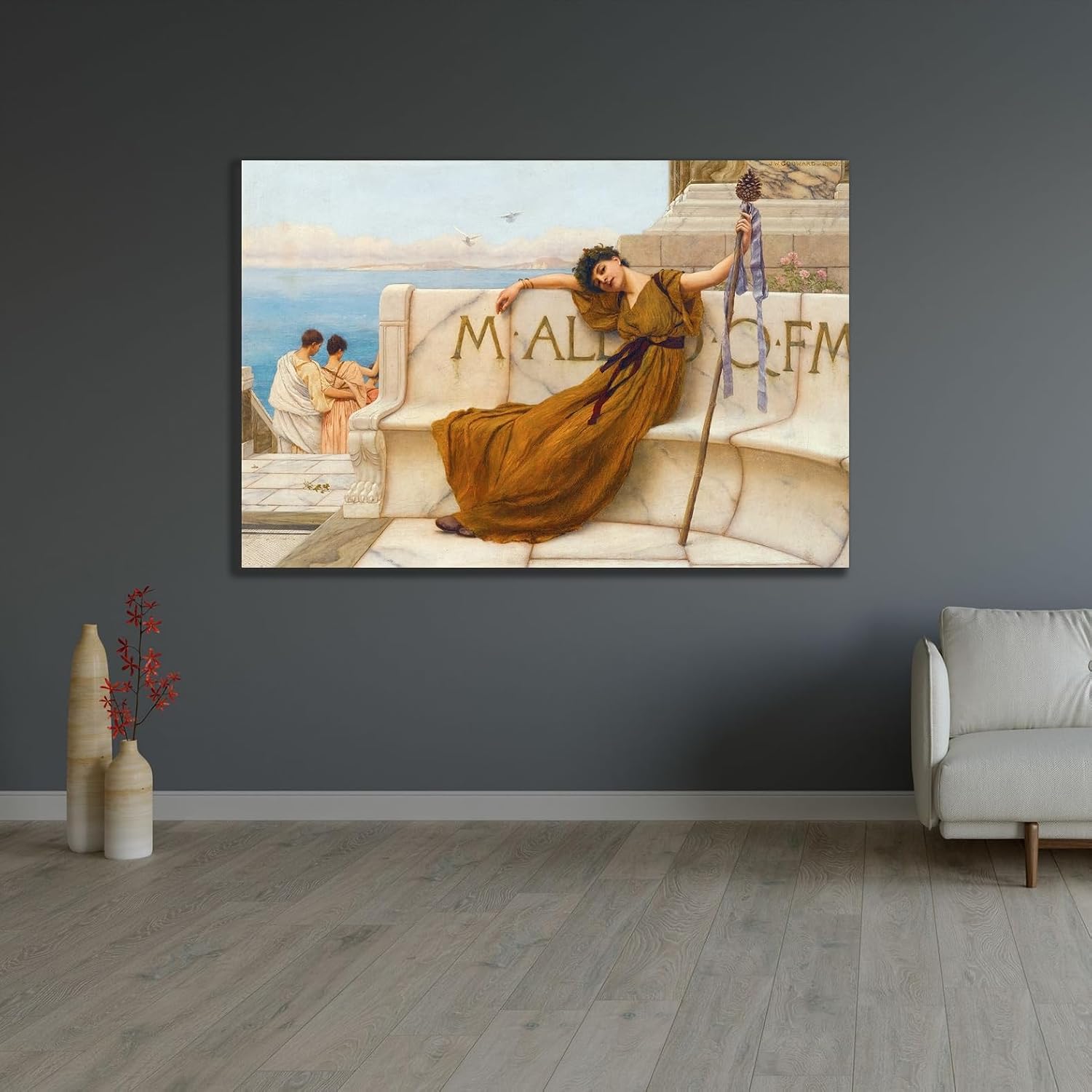 ArtDirect A Priestess Of Bacchus (1890) Unframed Art Print Giclee Poster by John William Godward - Ready for Framing with Customization Sizes 10x7, 14x9, 20x13, 36x24, 48x32 and 60x40 inches