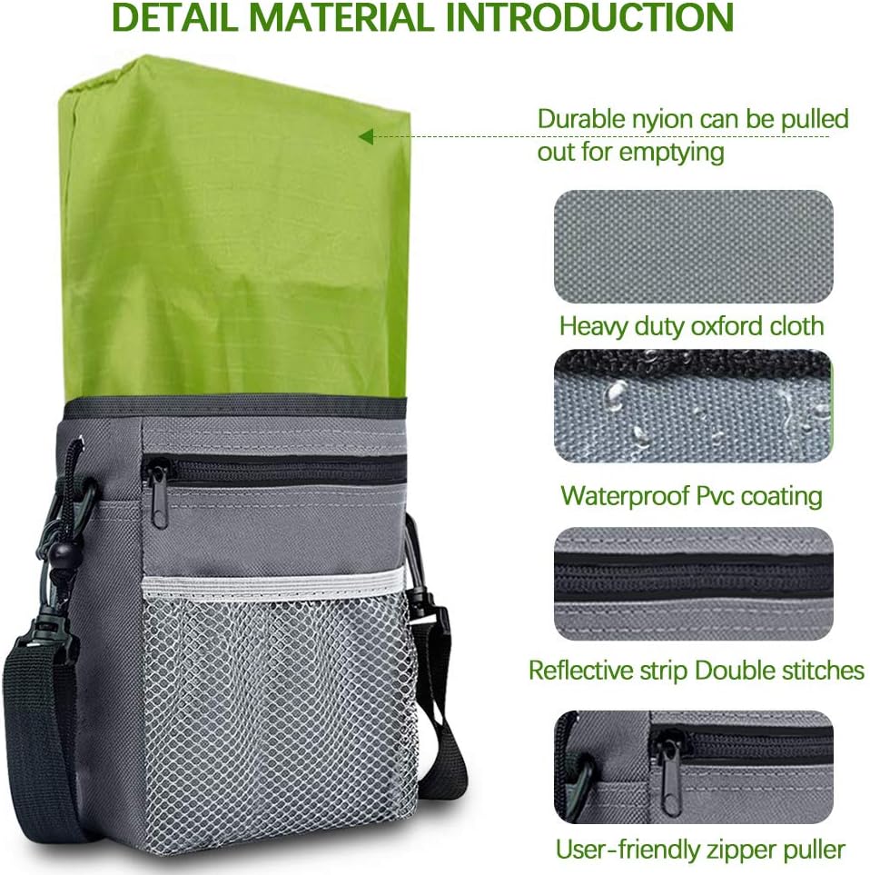 GUSTYLE Dog Treat Pouch Puppy Training kit with Adjustable Strap, One Training Clicker and One Collapsible Food Water Bowl & 2 Roll Poop Bags