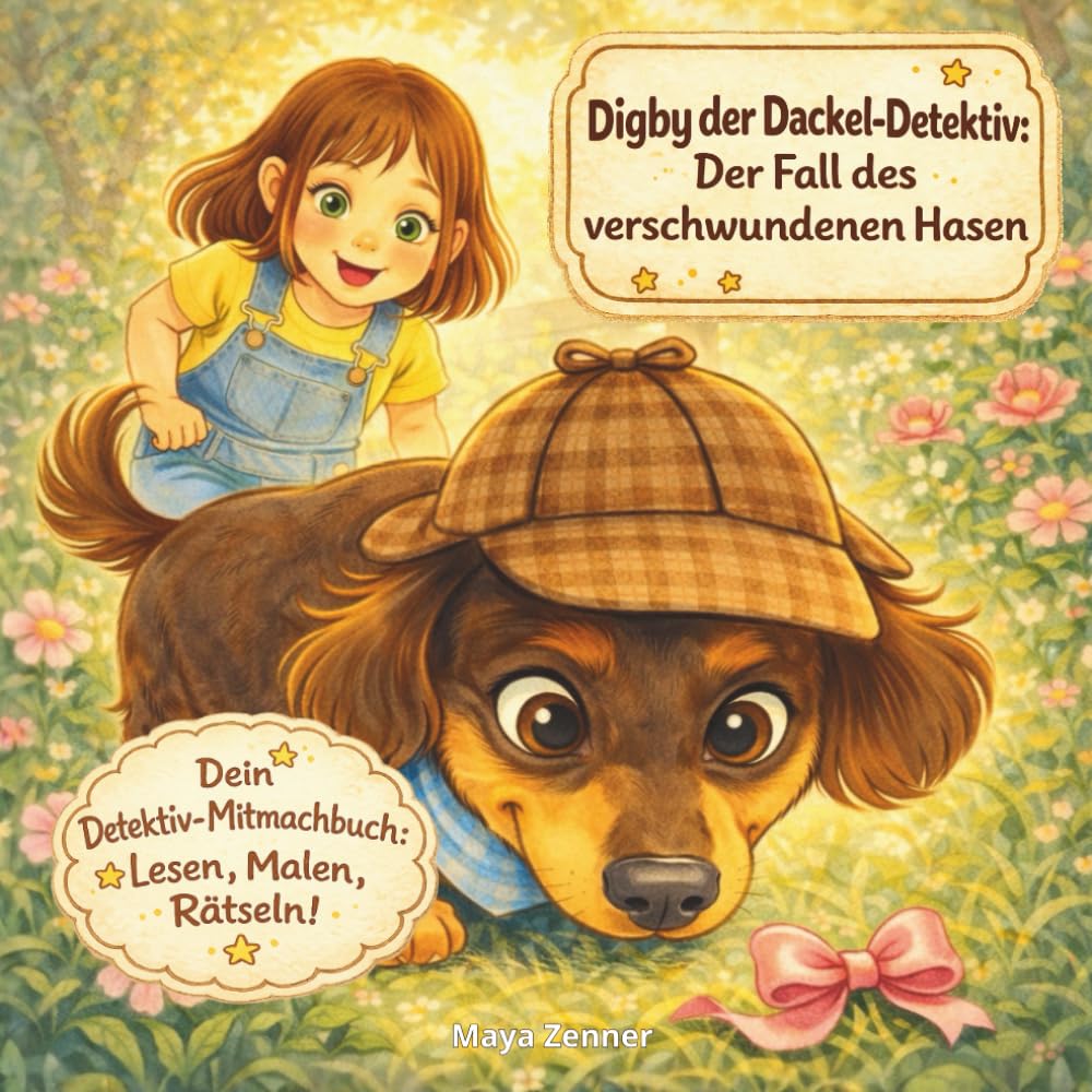 Digby der Dackel-Detektiv: Der Fall des verschwundenen Hasen: Ein Detektiv-Abenteuer für Kinder von 4–8 Jahren mit Ausmalseiten, Rätseln, Labyrinthen ... (Das ideale Geschenk für Hundeliebhaber)