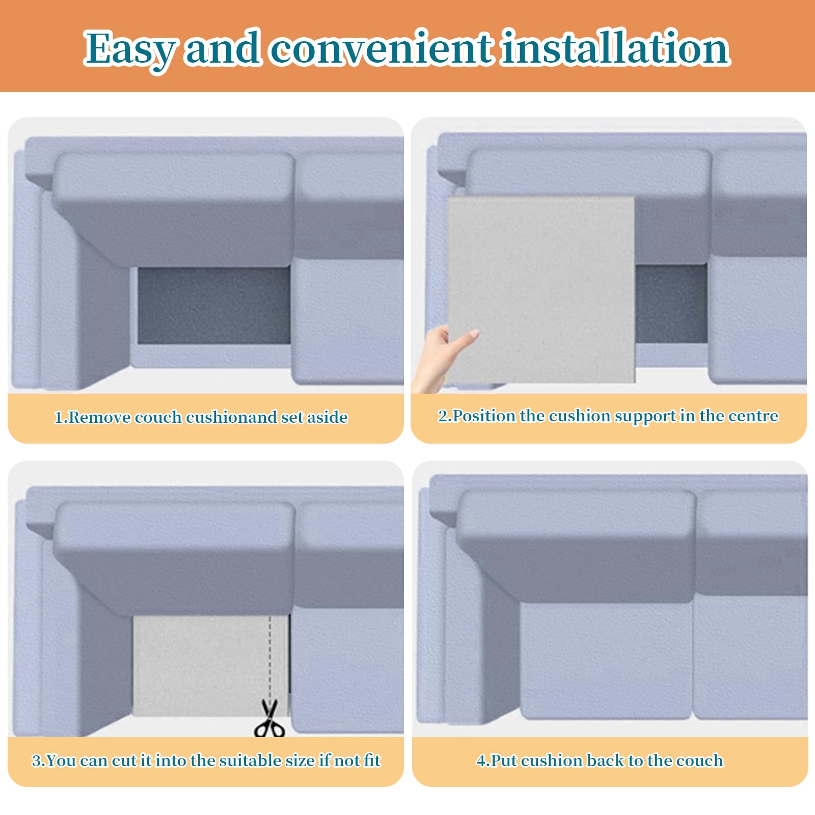 50 x 50 CM Gommapiuma Cuscino per Divano, Supporto per cuscino per divano, Lastra Gommapiuma Comfort Elevato, Schiuma di Riparazione Divano, Ricambio per Divano e Poltrona