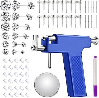 Ear Piercing Gun Kit,Professional Ear Nose Self Piercing Tool,Earring Piercer with Hypoallergenicear Piercing Needle Kit for Salon Home Use