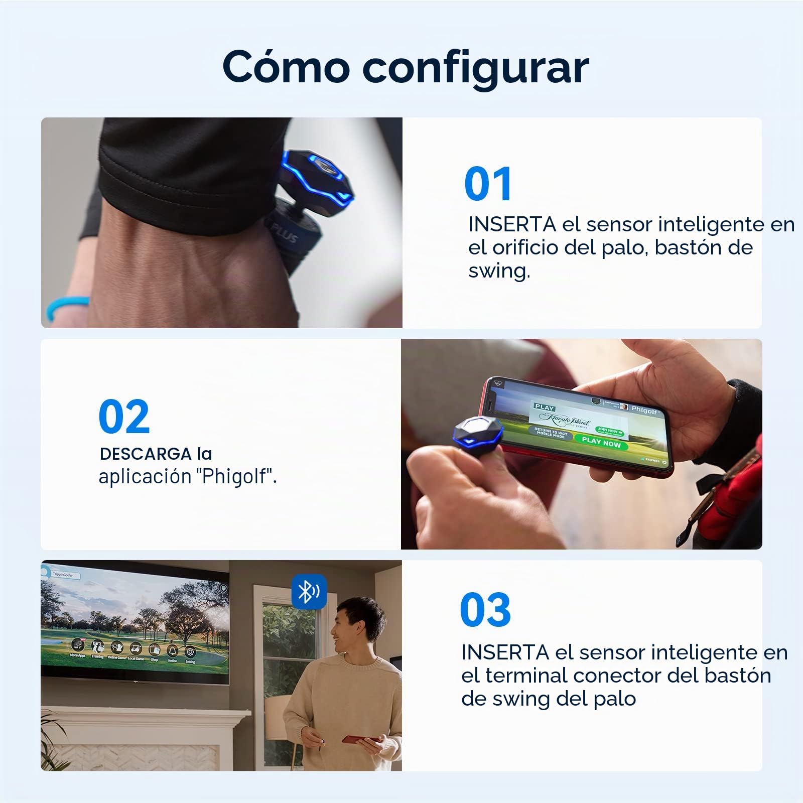 PHIGOLF Phigolf2 Simulador de Golf con Palo Oscilante, Entrenador de Swing con Sensor de Movimiento y Análisis 3D