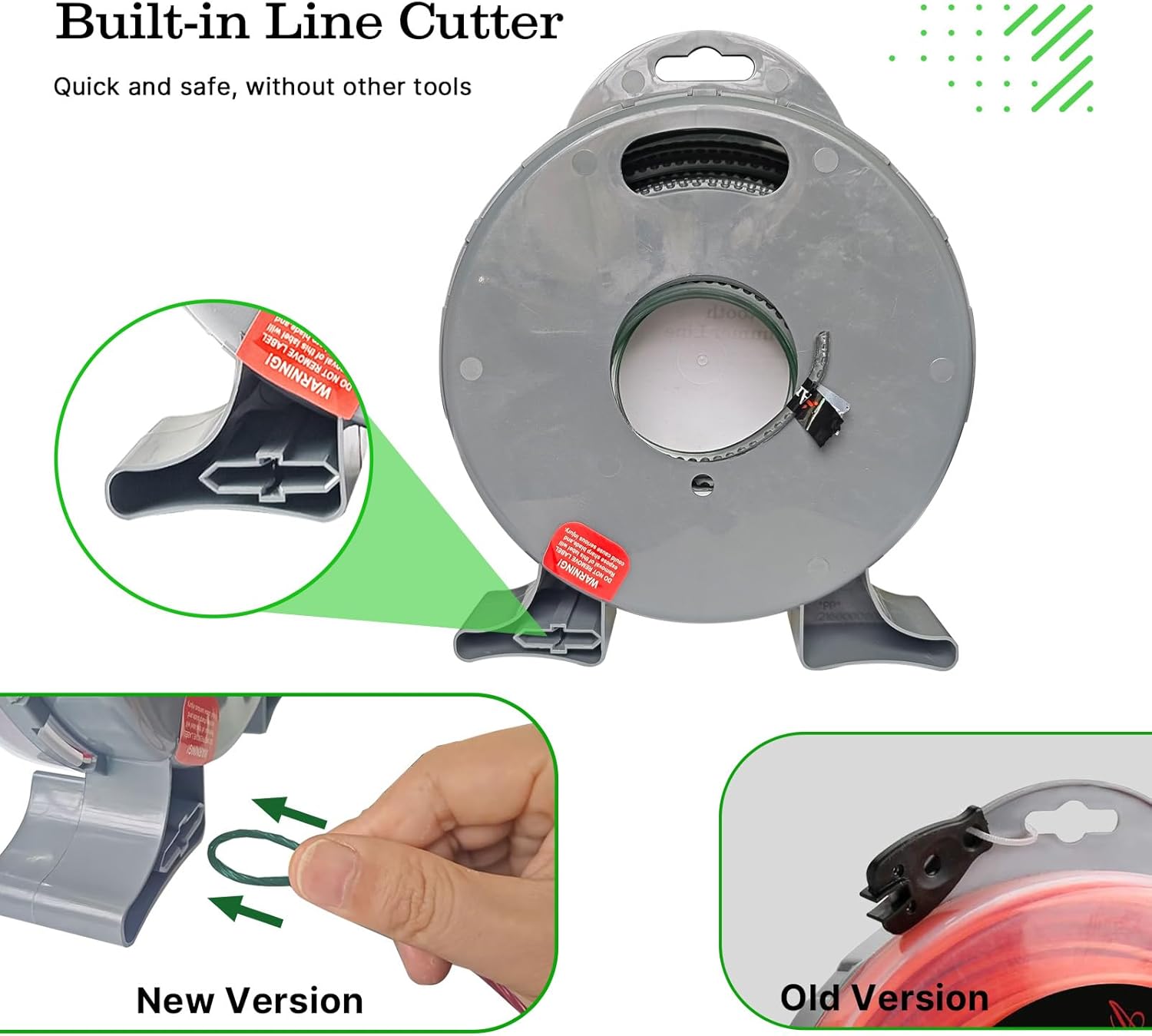 A ANLEOLIFE 5-Pound Heavy Duty Sawtooth .170-inch-by-440-ft Dual Core String Serrated Trimmer Line Spool for Walk Behind Wheeled Mowers,with Built-in Line Cutter