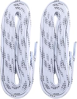 VICASKY Cordones encerados para patines de hockey sobre hielo, duraderos, anticongelantes y antifracturas, para patines de hielo y equipo de hockey, longitud de 243 cm, color blanco, 1 par