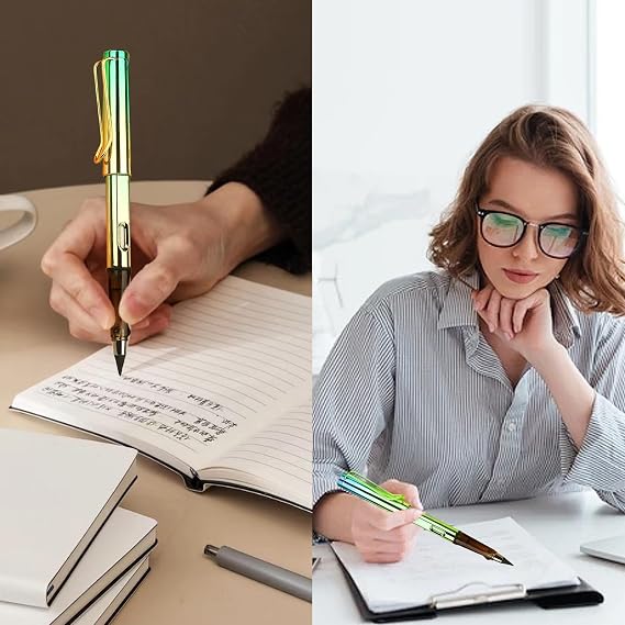 6pcs Infinity Pencils Durable Writing Everlasting Pencil Forever Inkless Pencil with Eraser for Writing Drawing School Office Home