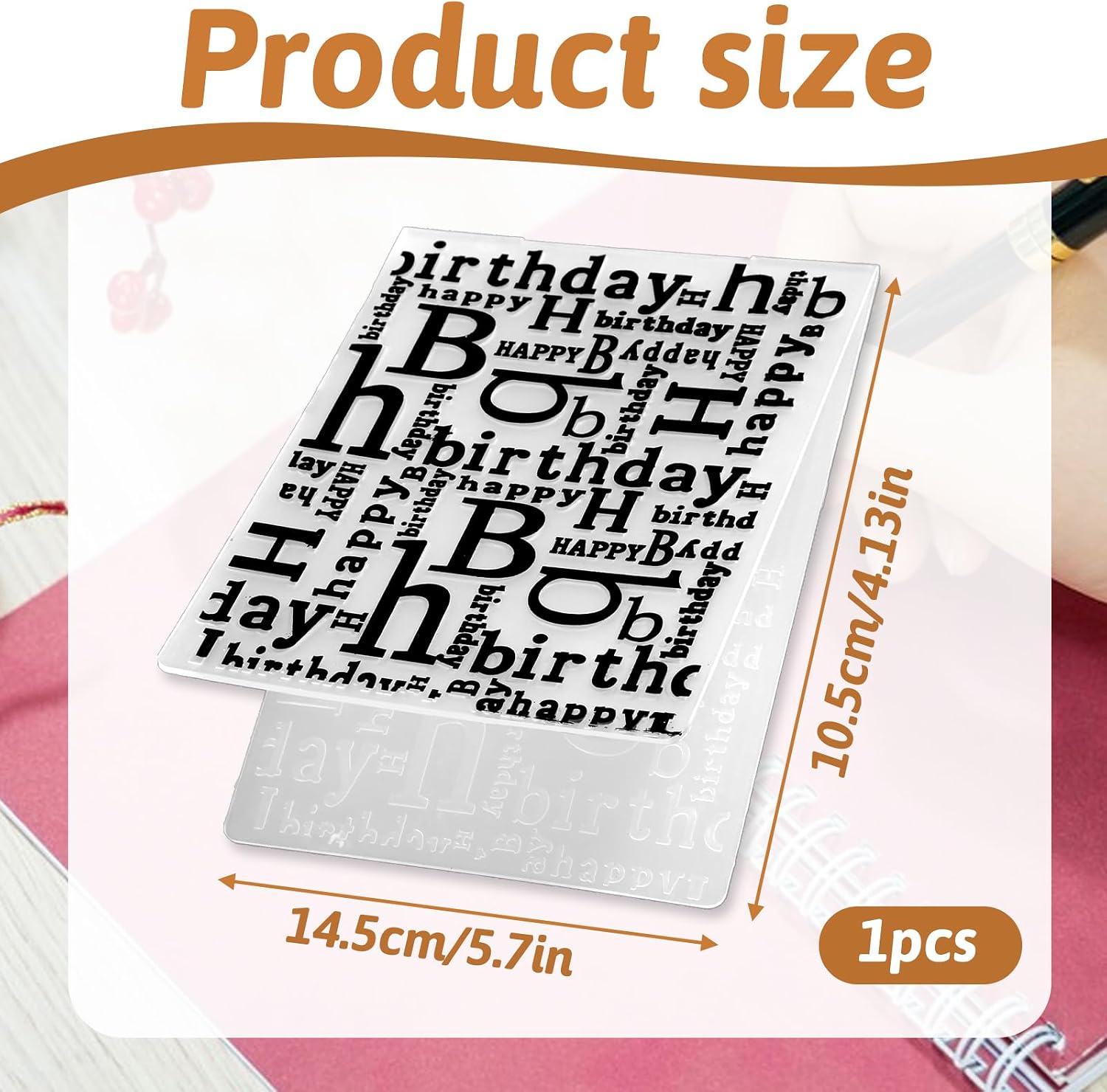 3D Textured Embossing Folders for Card Making, Happy Birthday Plastic Template Embossing Folders Lace Plastic Embossing Folder for DIY Scrapbooking Paper Craft Decoration