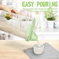 Vista 4 de TBMax Recipiente pequeño de almacenamiento de arroz, dispensador de cereales de 5 libras con taza medidora, contenedor hermético para alimentos