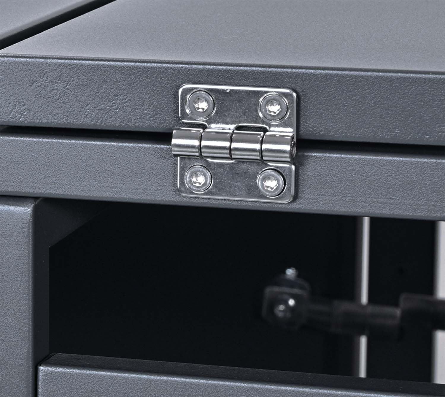 Westmann Varius 6 Mülltonnenbox 6x240L | Metall & Holzoptik | Gasdruckfedern | Magnetverschluss | Mülltonnenverkleidung Anthrazit