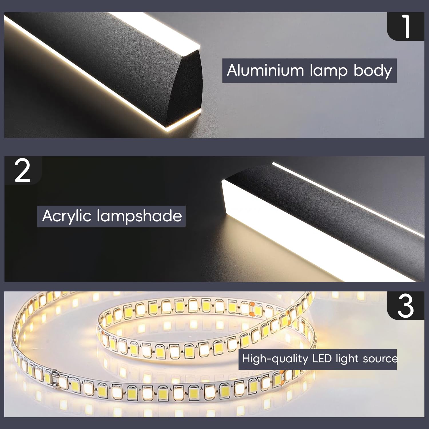 Moderne LED Pendelleuchten Esszimmer Pendelleuchte Dimmbare Büroleuchte Fernbedienung Lineare Kronleuchter Aluminium Kücheninselbeleuchtung Kreative Hängelampe für Küche Tischlampe (Schwarz, L80cm)