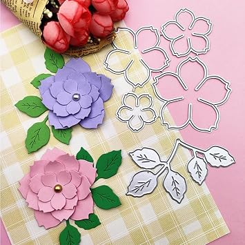 Scrapbooking Die-Cuts,Cross Metal Cutting Dies for Card Making, Paper Craft Punch Template, Background Embossing Stencils, DIY Album Decor Flower and Leaves