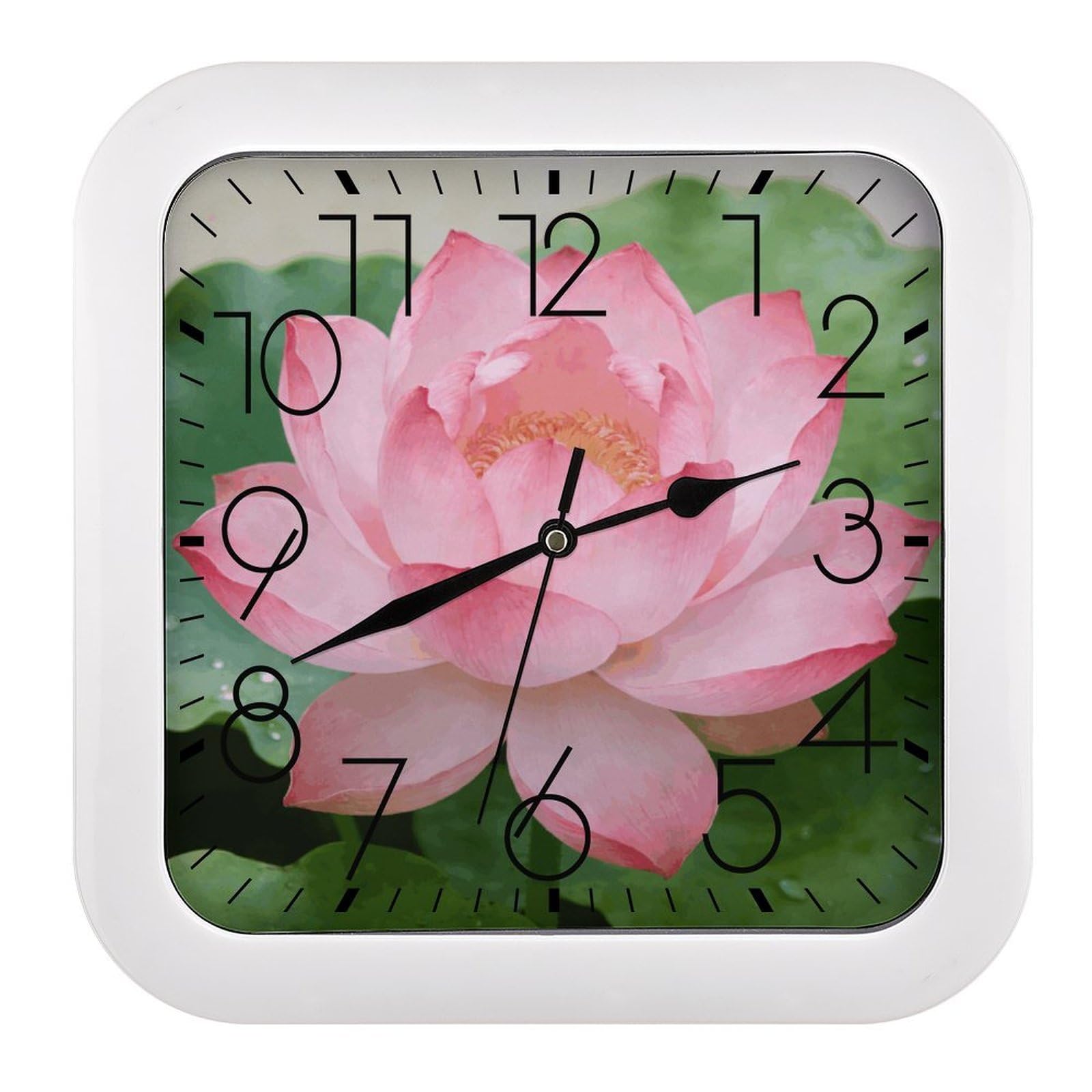 Fodpand Style Displaying Wall Clock,Battery Operated Modern Retro Rounded Square Clock Clock For Bedroom Living Room Office Home Gym Porch Decor Indoor Outdoor 10.2 * 10.2In