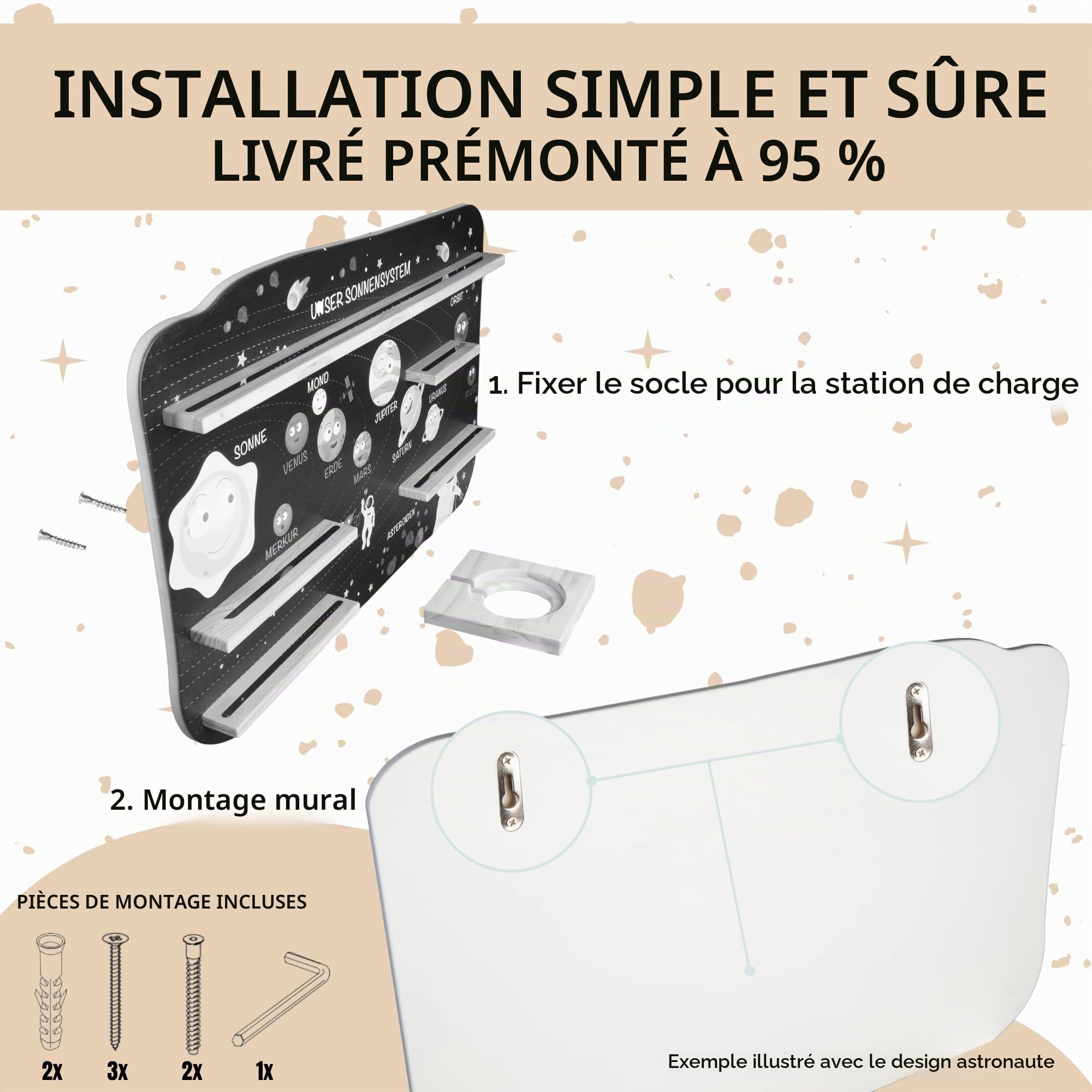 bunnyboo Toniebox Étagère pour Toniebox et figurines, suffisamment d'espace pour jusqu'à 32 figurines auditives Tonie Safari, qualité certifiée, pour garçons et filles