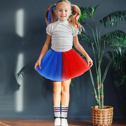 Miniatura 6 de Eurzom El juego de 4 piezas de disfraces de Halloween incluye falda de tutú, calcetines y extensiones de cabello, extensión de pelo lacio para