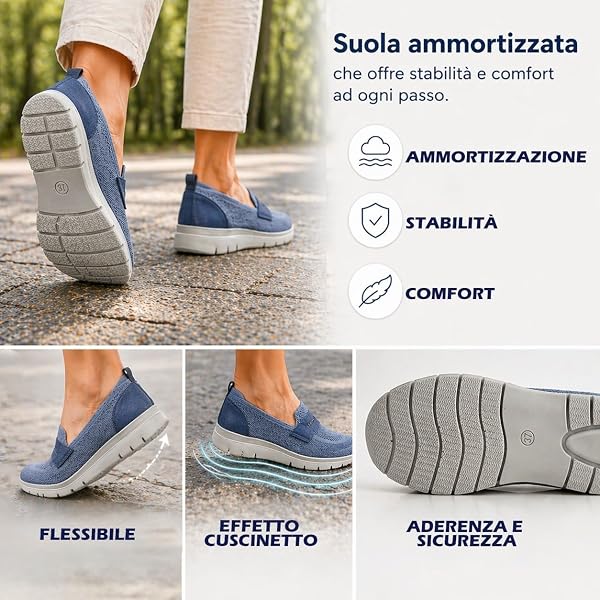 Women's Comfortable and Lightweight Slip On Shoes, Breathable Knit Sneakers, Casual Walking Shoes with Non-Slip Sole - 5