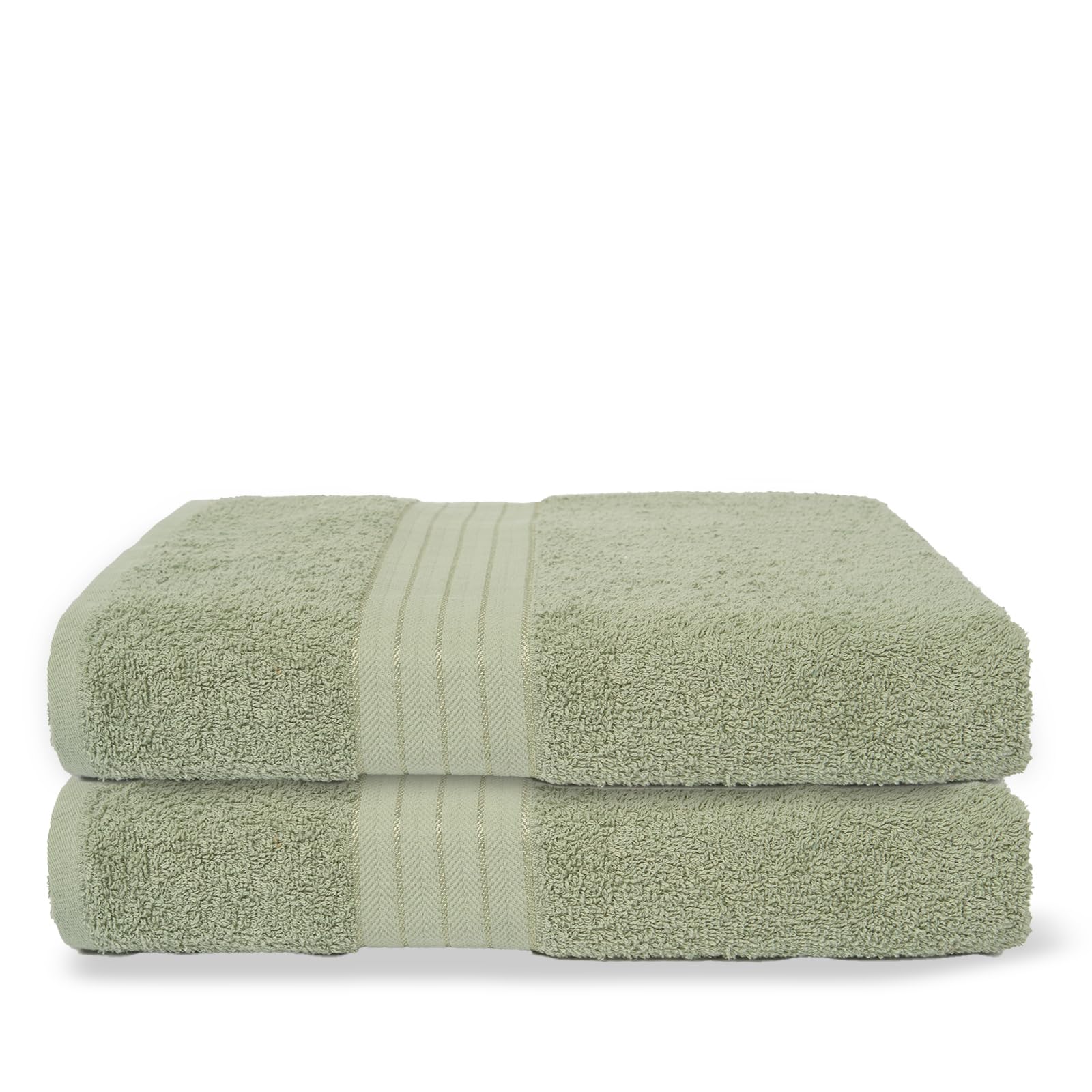 Brentfords Sage Green Hand Towels For Bathroom, Ultra Soft 100% Cotton Absorbent Fade Resistant Quick Dry Hotel Quality Hand Towels 2 Pack For Kitchen & Gym, 50X80cm