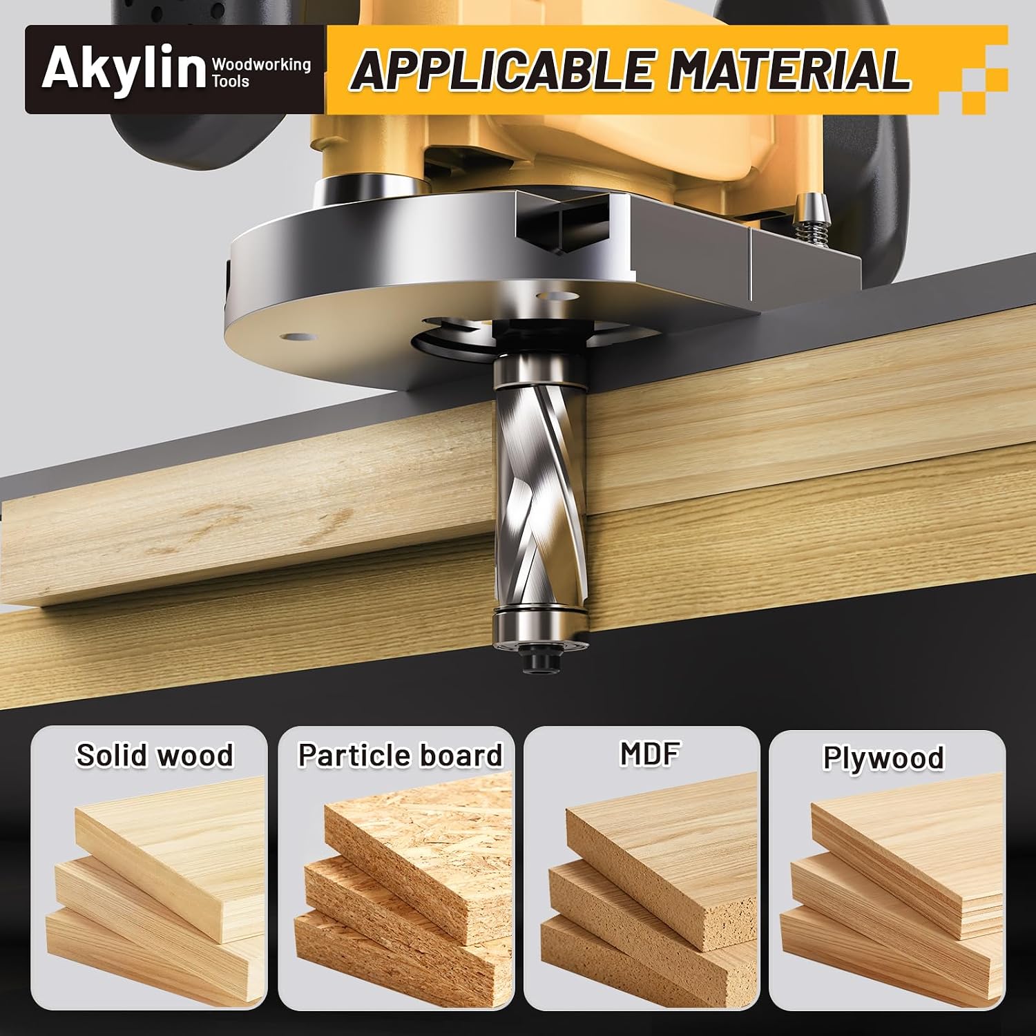Compression Top and Bottom Bearing Flush Trim Router Bit 1/2" Cutting Dia.1 Length,1/4 Shank Carbide Spiral Up-Down Pattern Template Flush Cut Router Bit, for Wood Trimming