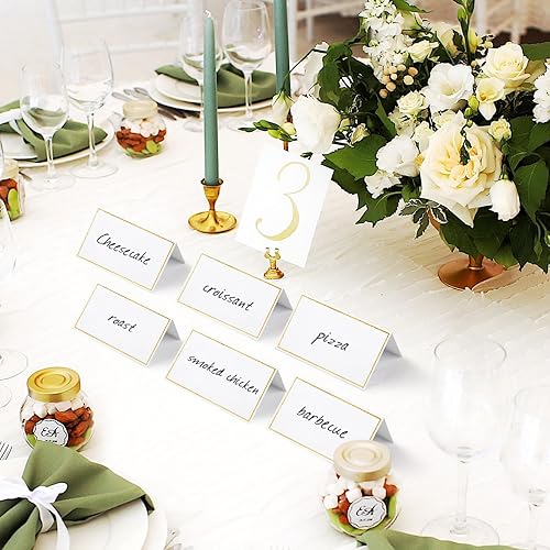 Miniatura 9 de 120 tarjetas de lugar, 2 x 3.5 pulgadas, en blanco, rellenable, para mesa de mesa, tarjeta de acompañante, tarjetas de lugar de boda para bodas,