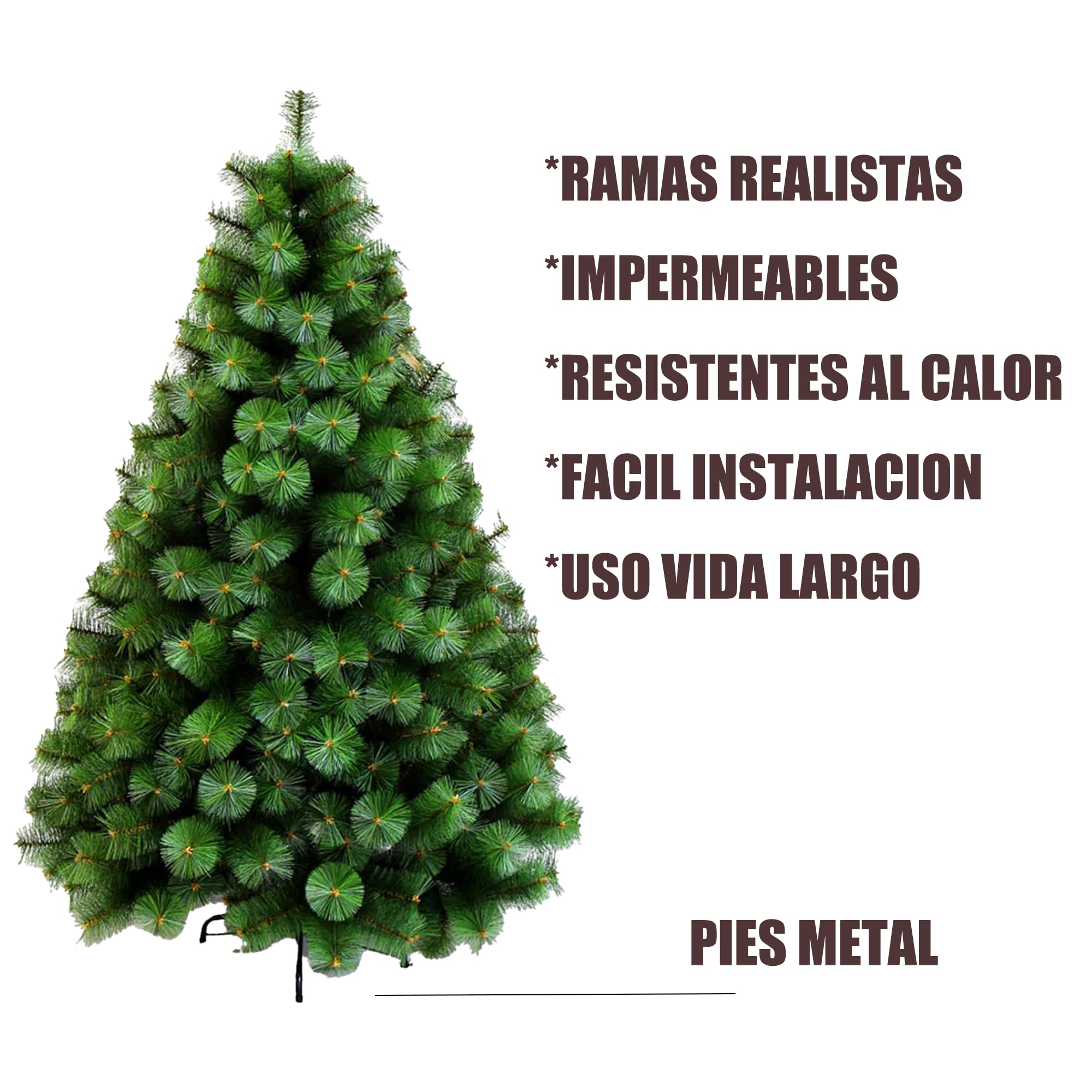 Arbol de Navidad Pleagable Robusto Apariencia Pino Real Aguja de Pino, Arbol Navidad Artificial Verde con Soporte Metal Facil Montaje (180cm 230Tips, ARBOL Navidad Pino Clasico)