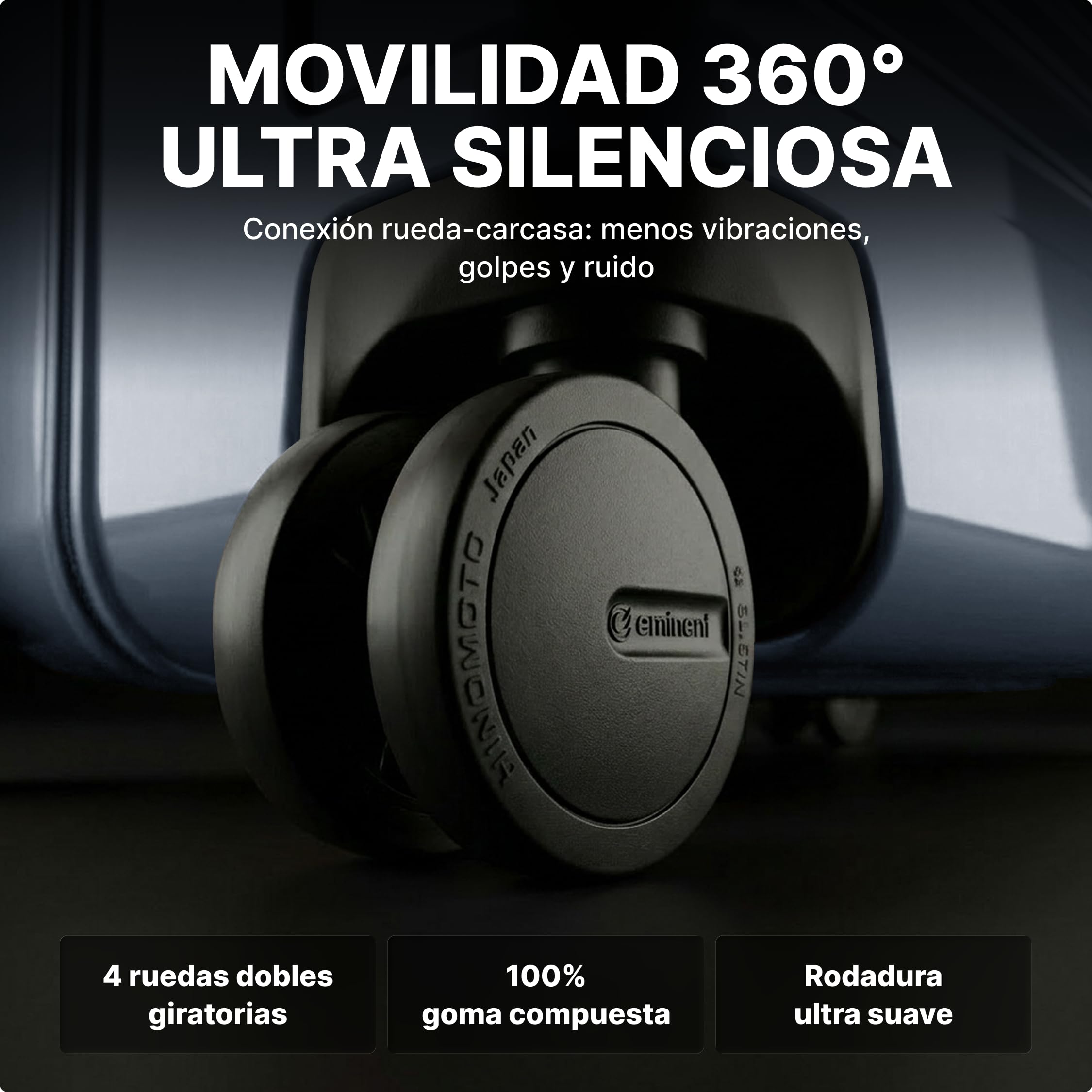 Eminent Voyager Maleta Cabina 55x40x20 Rígida Expandible, Trolley | Ultraligera 2,7 kg, 39L, expandible a 55x40x23, candado TSA, 4 ruedas, equipaje de mano, policarbonato, Gris Oscuro