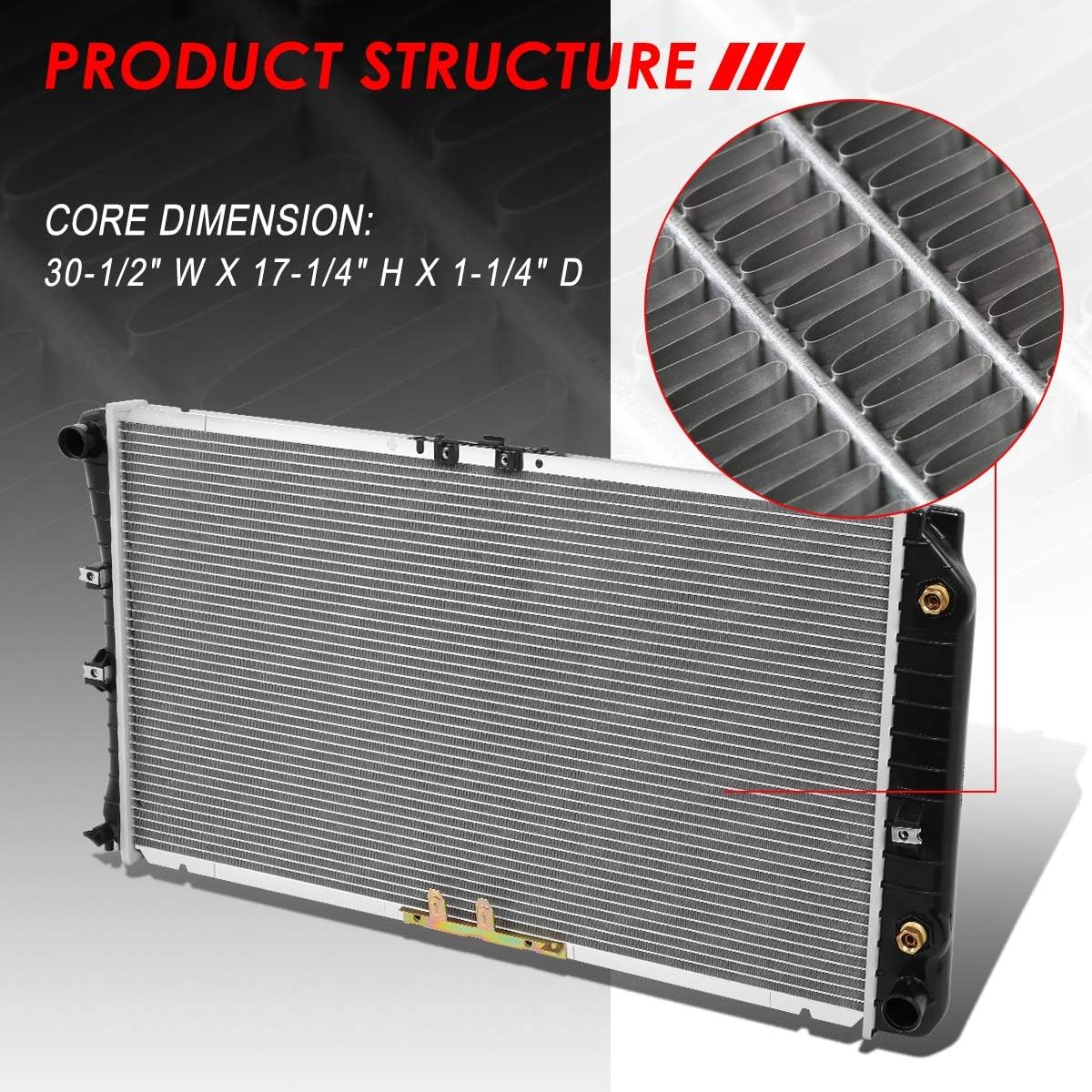 Auto Dynasty Radiator Compatible with 1994-1996 Buick Roadmaster Caprice Impala Fleetwood 4.3L V6/5.7L V8 AT, DPI 1516 Factory Style 1-Row Cooling Radiator, Aluminum Core
