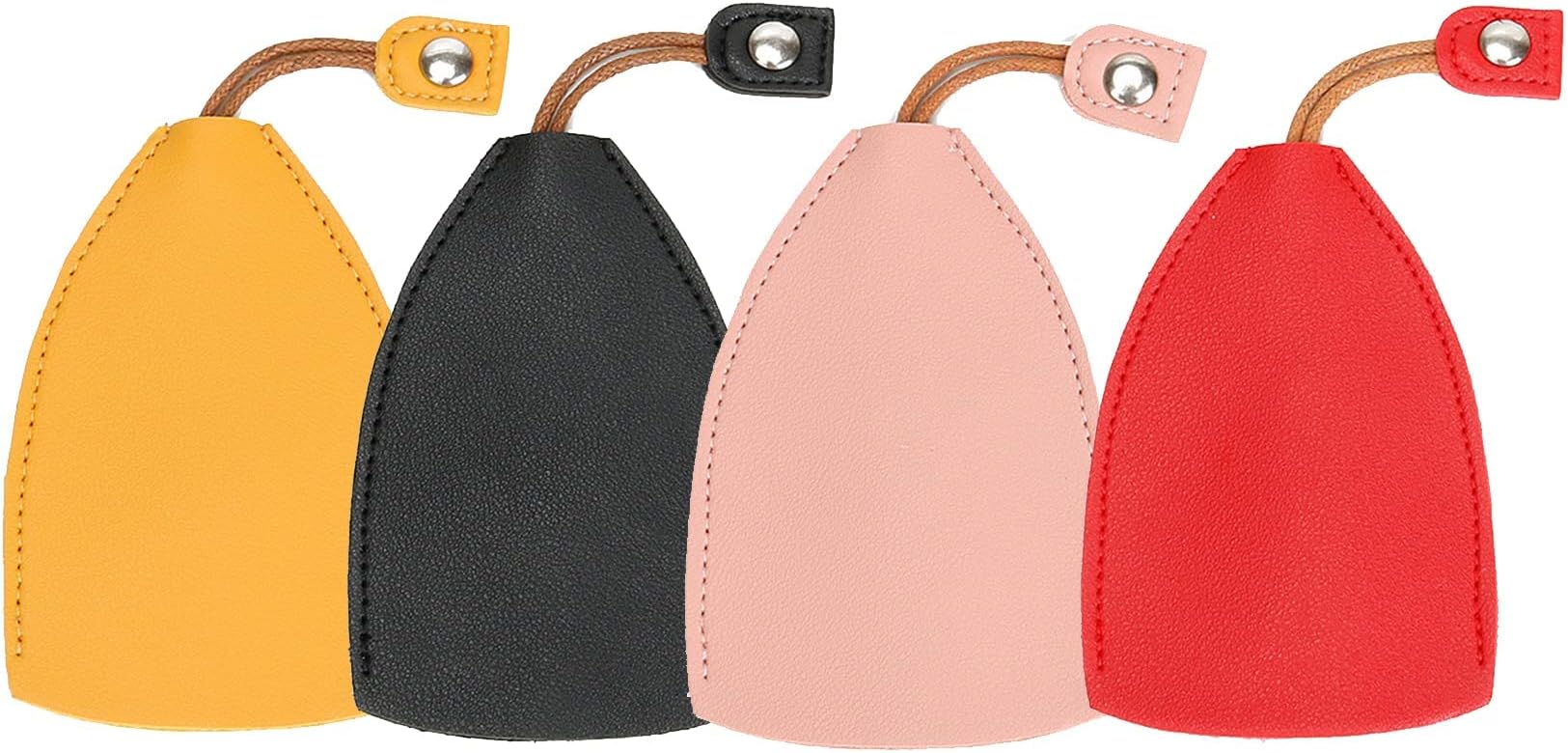 4 Pack Cute Creative Pull Type Key Sleeve For Men Women,PU Leather Cartoon Car Key Wallets Housekeepers,Car Key Holder Unisex Cute Fruits Pull Type Key Bag Large Capacity Car Key Case Key Pouch Cover