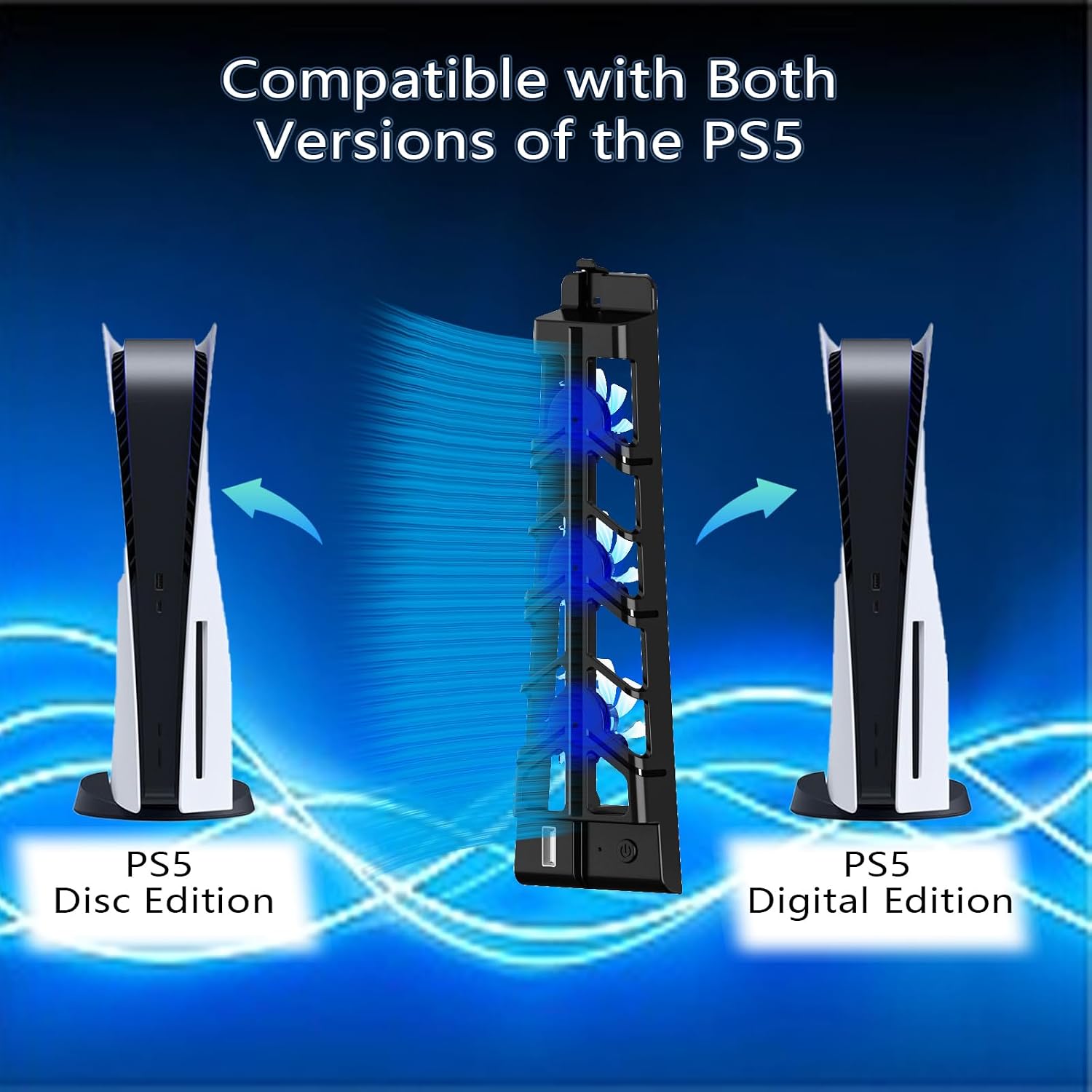 Cooling Fan for PS5(2020) Cooler,PS5 Exhaust Fan 3-Speed Adjustable,Black 6 71pLDq