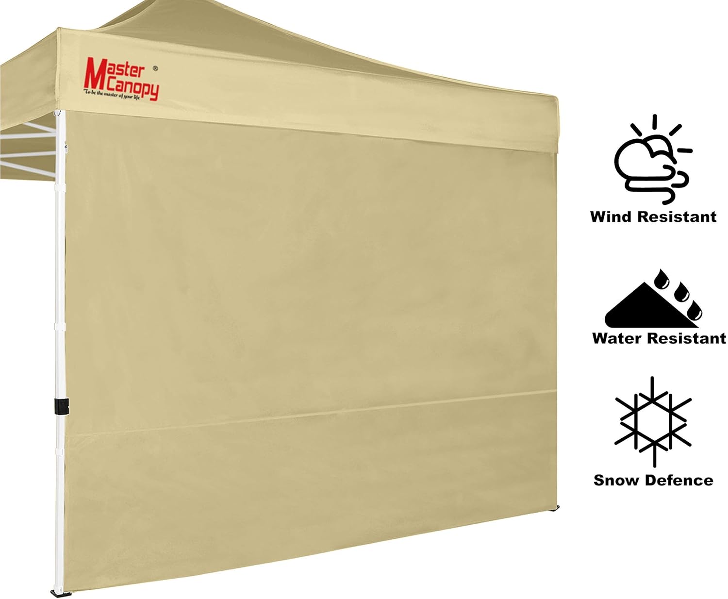 Bundle of MASTERCANOPY Water Weights Bag (Black) x1 and MASTERCANOPY Instant Canopy Sidewall (10x10, Beige) x1