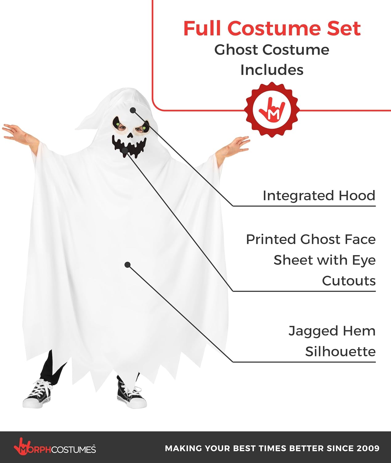 Morph Ghost Costume Kids, Kids Ghost Costume, Boys Halloween Costumes