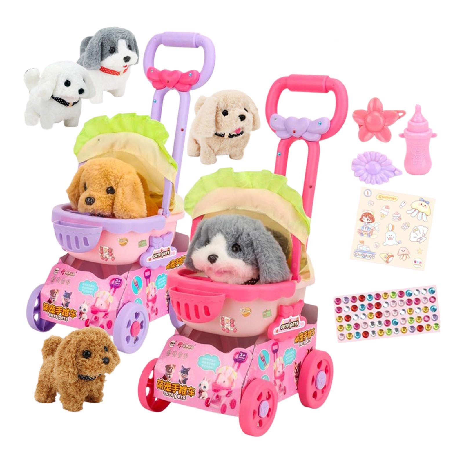 Automatisch wackelndes Plüsch Hundespielzeug mit realistischem Design, unterhaltsame Komfortpuppe für Baby Krabbellern Rollenspiel, Kinder Rollenspiel Spielzeug für den Innenbereich