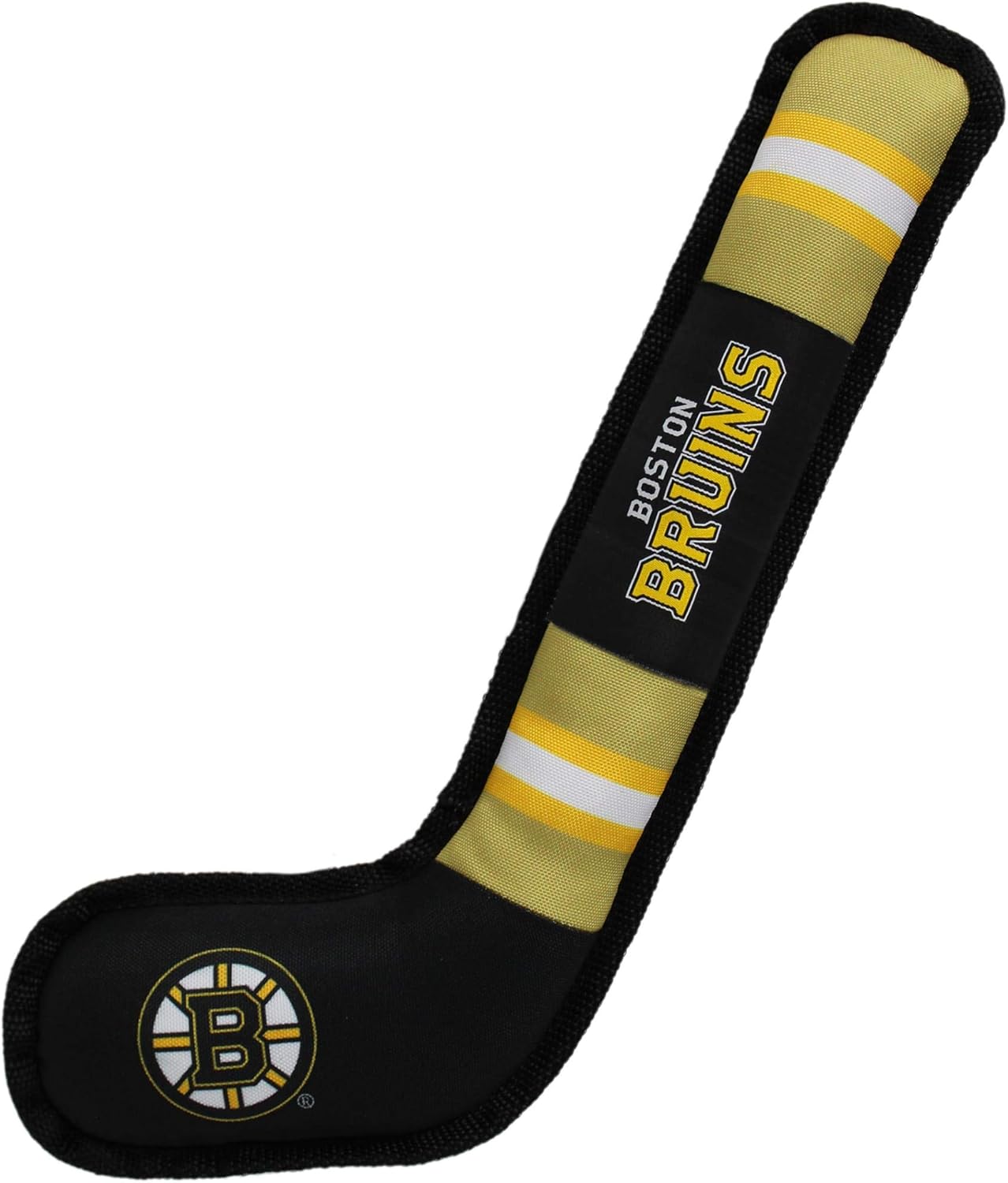 Pet Supplies : Pets First Dog Toy Tough Nylon with Inner Squeaker Licensed by NHL Boston Bruins Hockey Stick Toy for Dogs & Cats. Play Hockey with Your Pet with This Licensed Dog Tough Toy : 