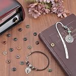 1 boîte 30Pcs Perles en pierre de grand trou 10mm Gemme Rondelle Perle en vrac indien Agate cristal plat rond naturel en pierre Perles d'espacement pour perles Bracelets Bijoux faisant colliers Accessoires de cheveux